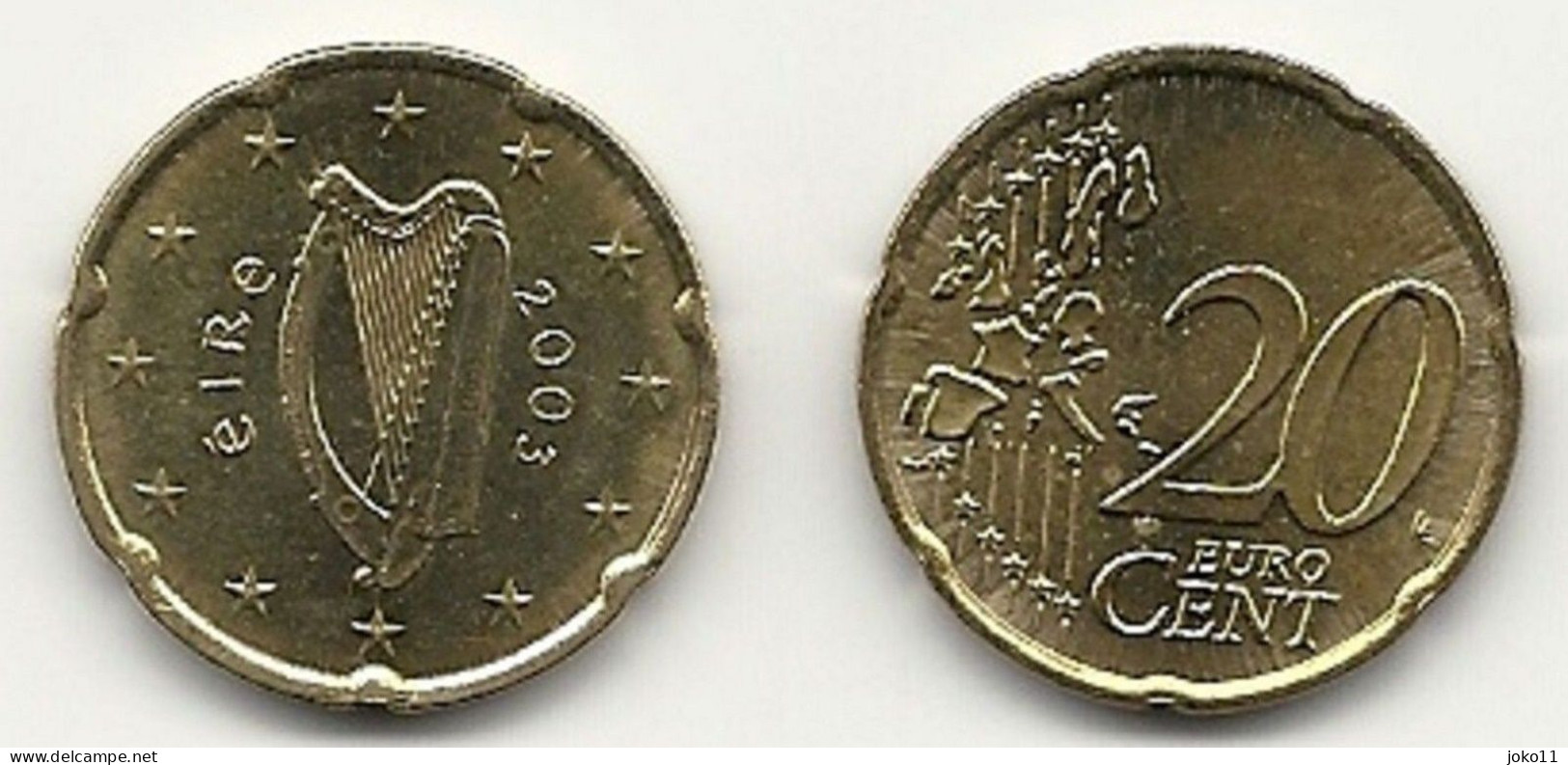 Irland, 20 Cent, 2003,  Vz, Sehr Gut Erhaltene Umlaufmünzen - Ierland