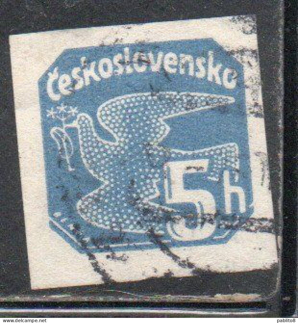 CZECH CECA CZECHOSLOVAKIA CESKA CECOSLOVACCHIA 1937 NEWSPAPER STAMP CARRIER PIGEON 5h USED USATO OBLITERE' - Timbres Pour Journaux