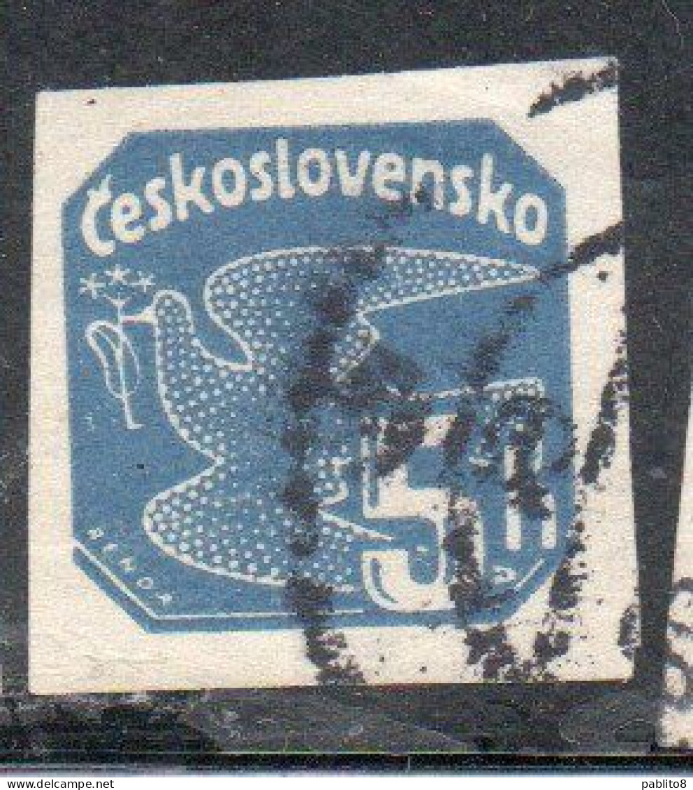 CZECH CECA CZECHOSLOVAKIA CESKA CECOSLOVACCHIA 1937 NEWSPAPER STAMP CARRIER PIGEON 5h USED USATO OBLITERE' - Newspaper Stamps