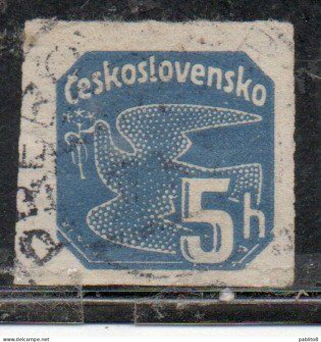 CZECH CECA CZECHOSLOVAKIA CESKA CECOSLOVACCHIA 1937 NEWSPAPER STAMP CARRIER PIGEON 5h USED USATO OBLITERE' - Zeitungsmarken