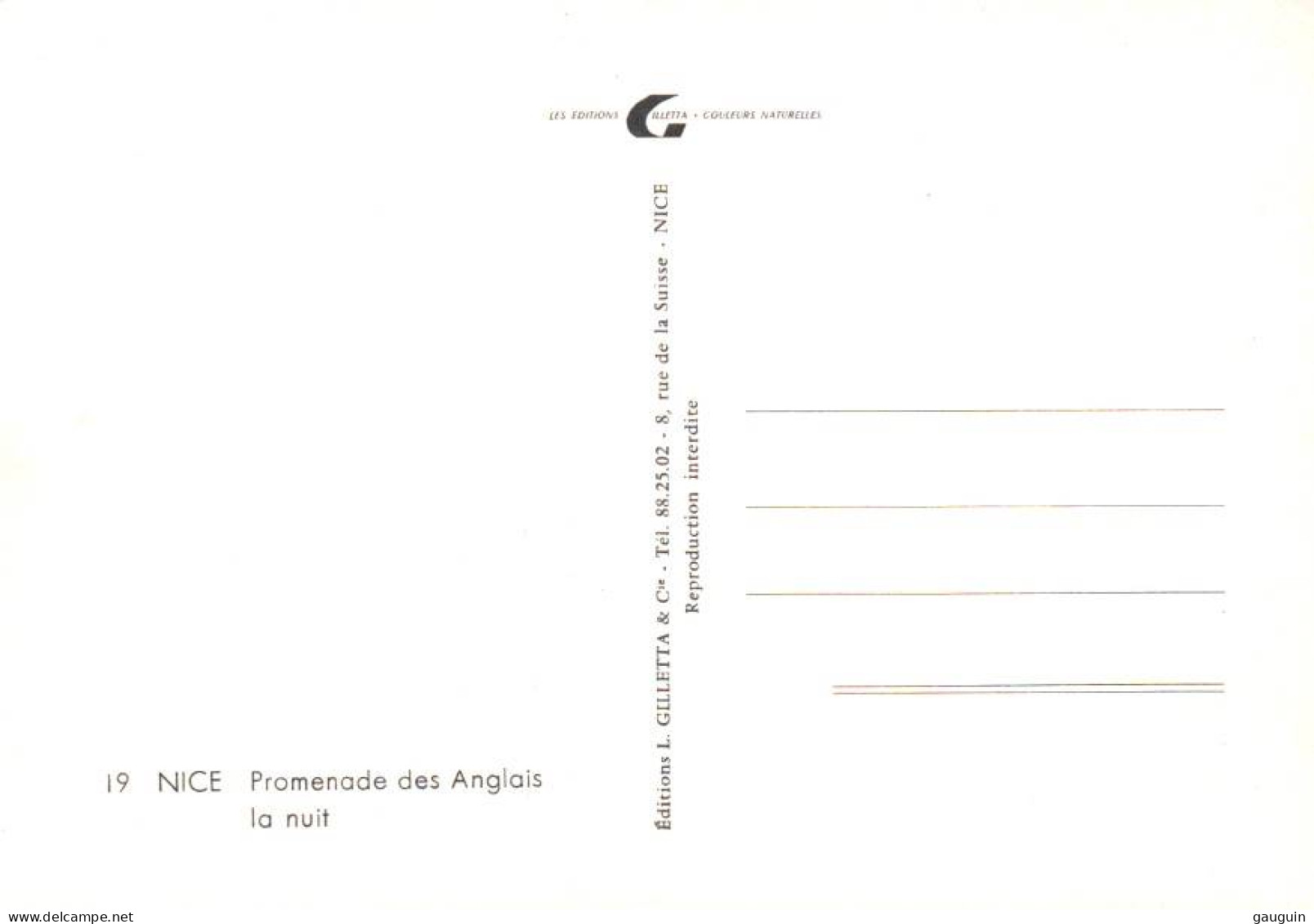 CPM - NICE - Promenade Des Anglais La Nuit (voitures) - Edition L.Gilletta - Niza La Noche
