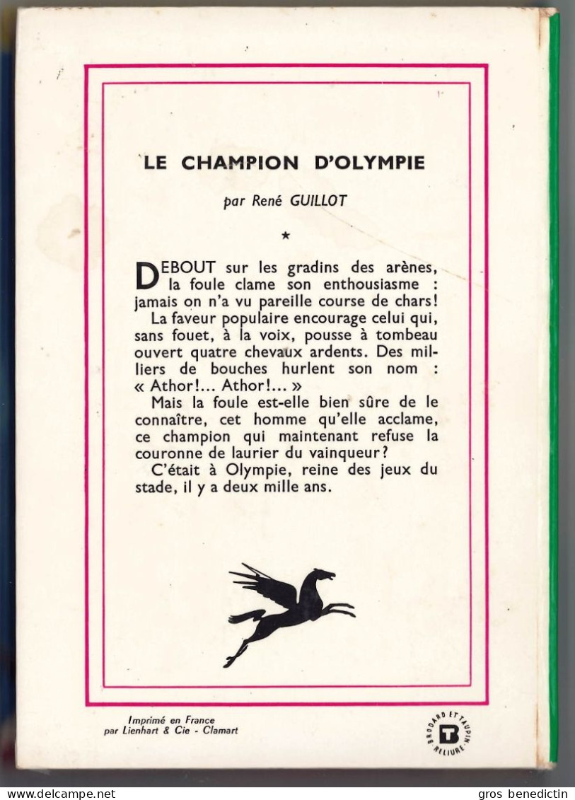 Hachette - Bibliothèque Verte N°270 - René Guillot - "Le Champion D'Olympie" - 1965 - #Ben&VteNewSolo - Biblioteca Verde