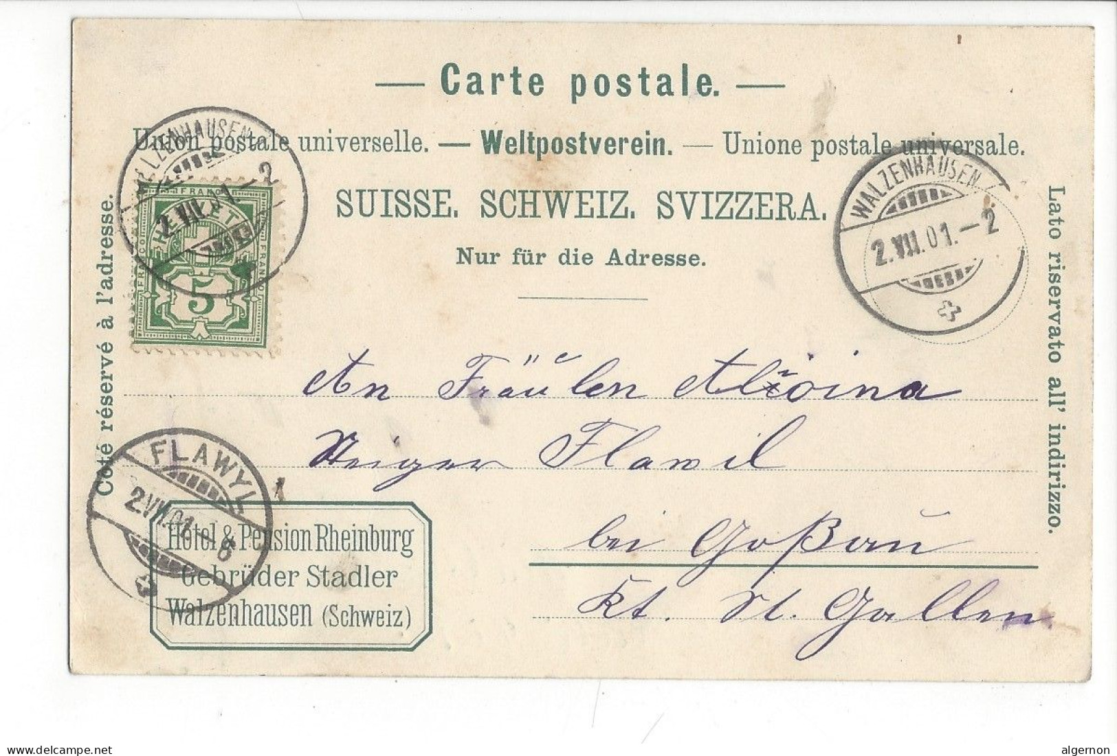 31469 - Gruss Aus Walzenhausen Multivues 1901  Cachet Hotel Rheinburg - Walzenhausen