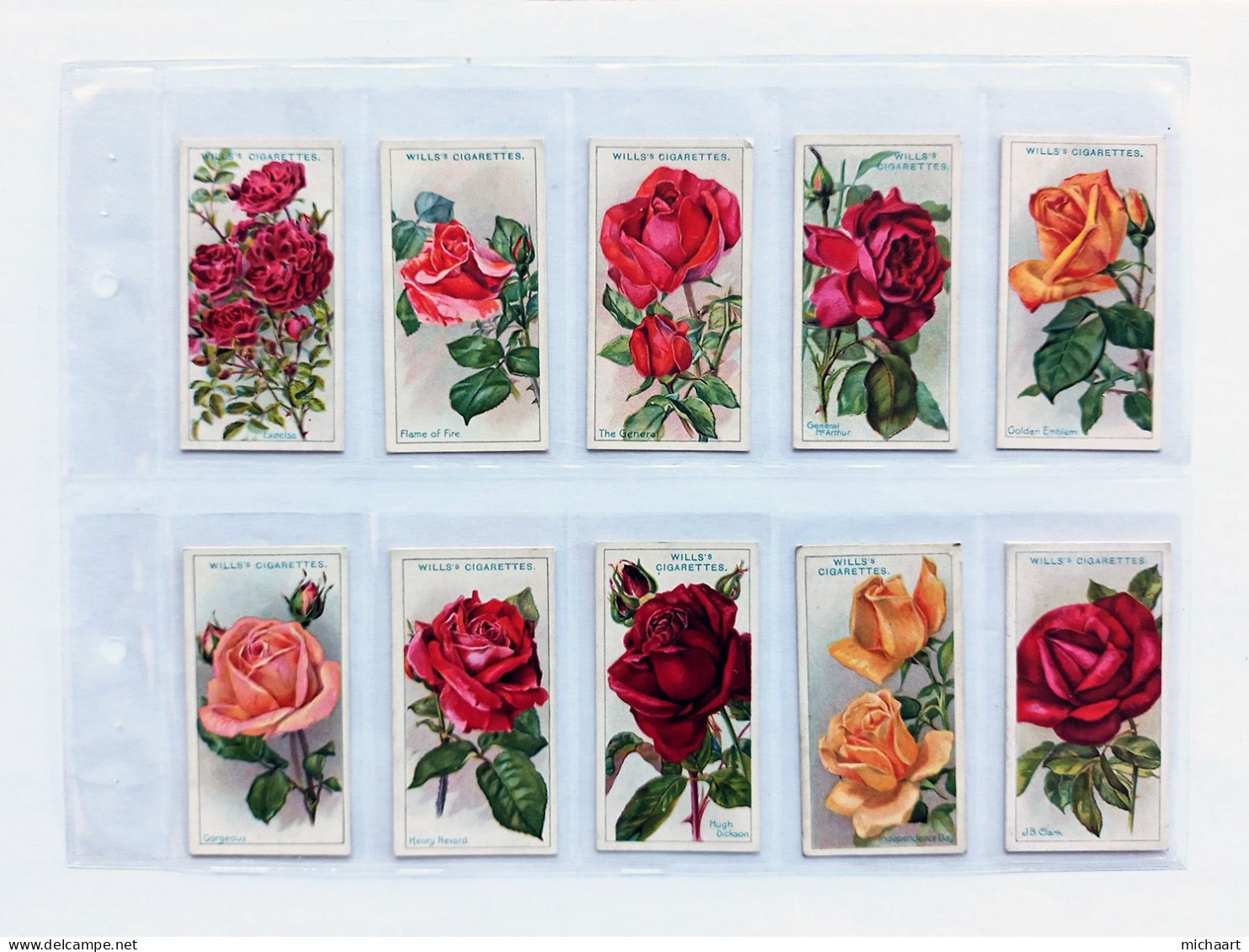 Tobacco Cards Full Set Of 50 Roses Flowers 1926 WD & HO Wills 04350 - Wills