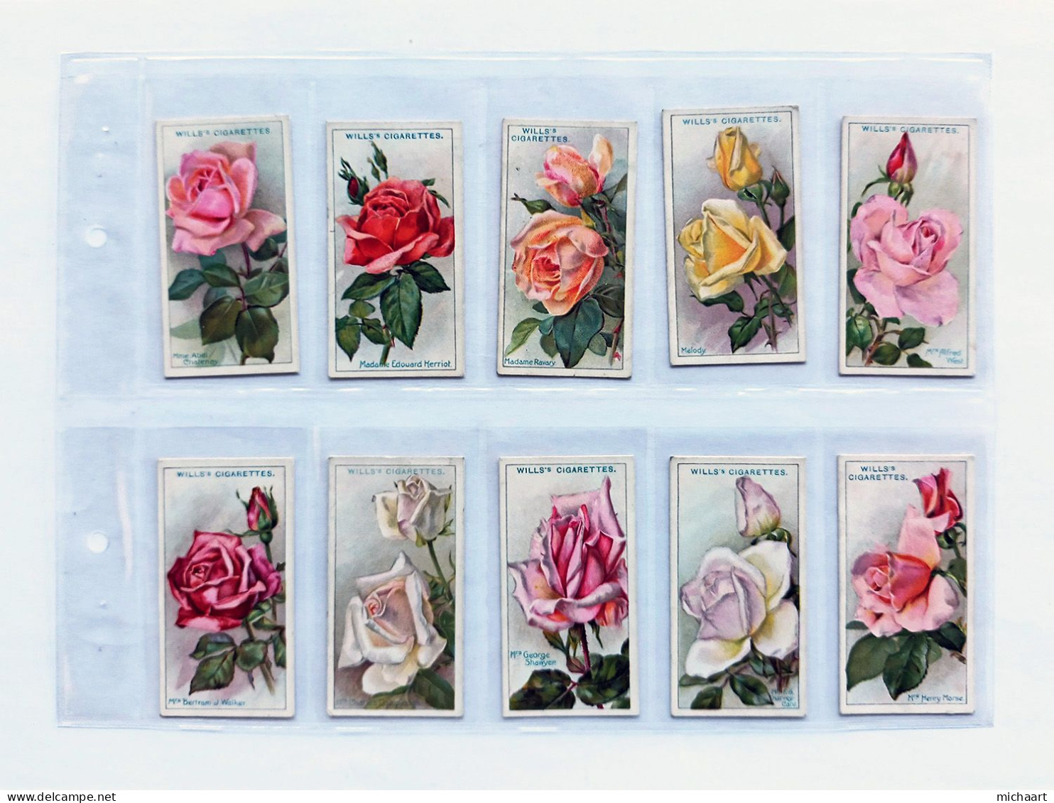 Tobacco Cards Full Set of 50 Roses Flowers 1926 WD & HO Wills 04350