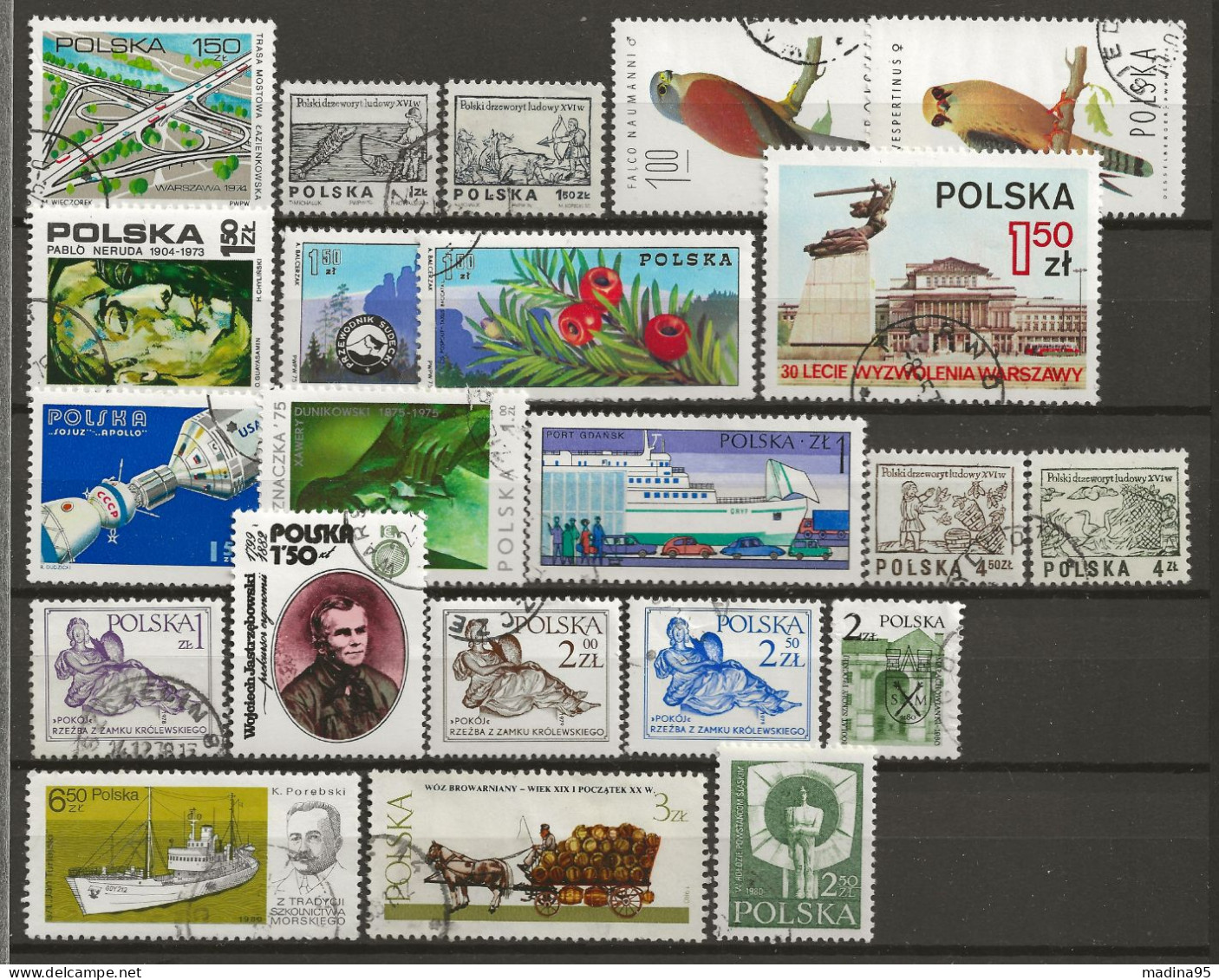 POLOGNE: Obl. N° YT 2164 à 2544, Ens. De 22 Tp Différents Oblitérés, TB - Collections