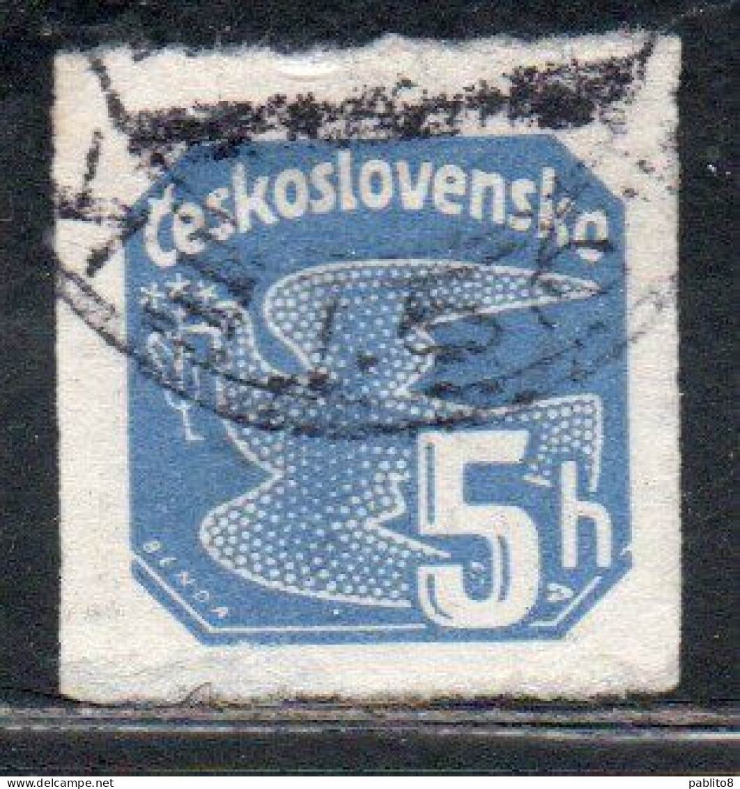 CZECH CECA CZECHOSLOVAKIA CESKA CECOSLOVACCHIA 1937 NEWSPAPER STAMP CARRIER PIGEON 5h USED USATO OBLITERE' - Zeitungsmarken