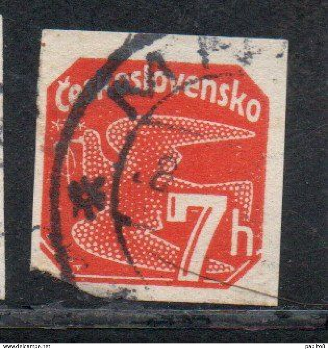 CZECH CECA CZECHOSLOVAKIA CESKA CECOSLOVACCHIA 1937 NEWSPAPER STAMP CARRIER PIGEON 7h USED USATO OBLITERE' - Newspaper Stamps