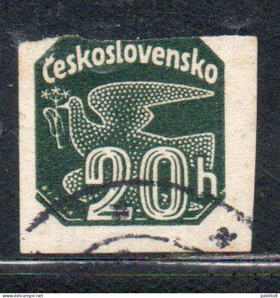 CZECH CECA CZECHOSLOVAKIA CESKA CECOSLOVACCHIA 1937 NEWSPAPER STAMP CARRIER PIGEON 20h USED USATO OBLITERE' - Dagbladzegels