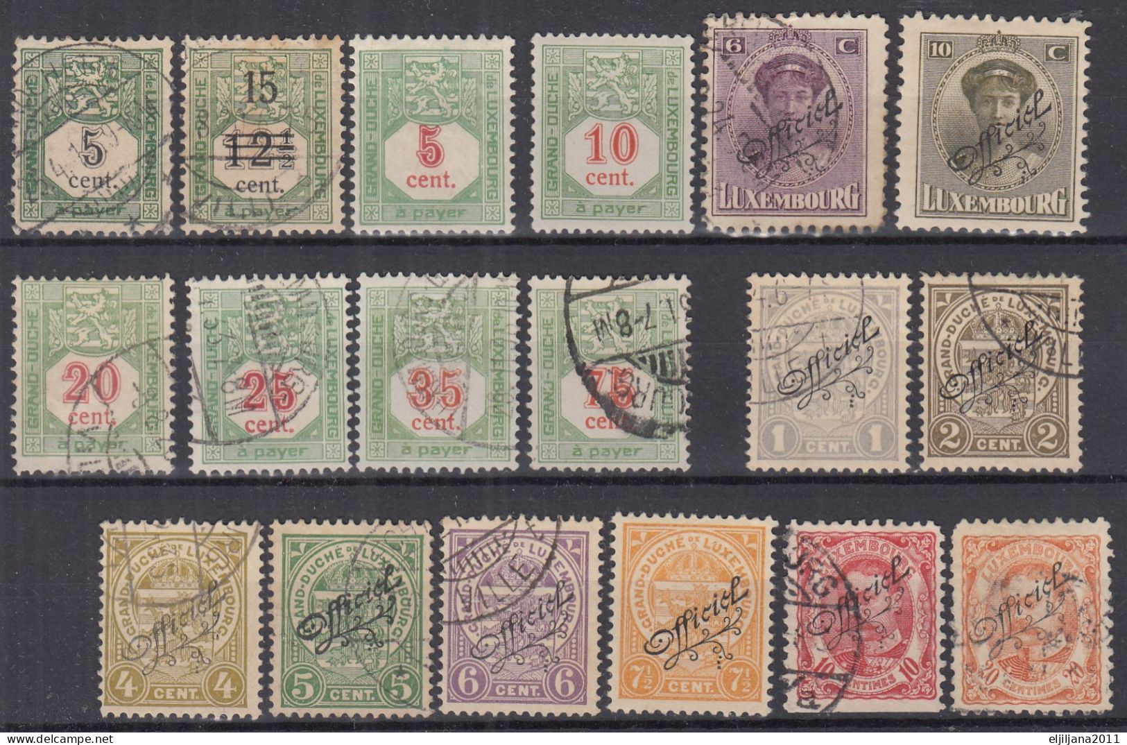 Action !! SALE !! 50 % OFF !! ⁕ LUXEMBOURG 1907 - 1922 ⁕ Postage Due & Official Stamps ⁕ 18v Used/MH - Strafport