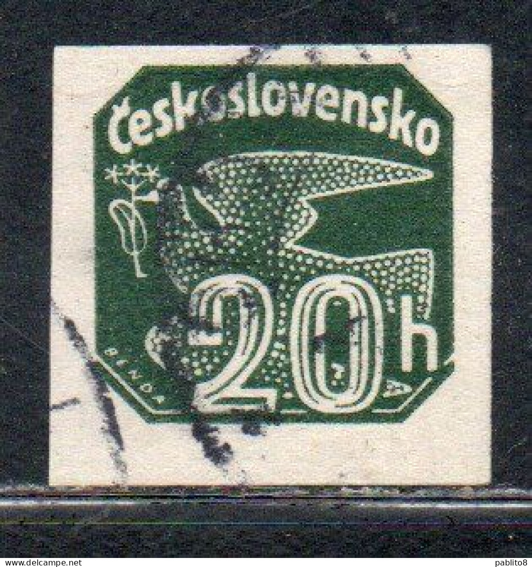 CZECH CECA CZECHOSLOVAKIA CESKA CECOSLOVACCHIA 1937 NEWSPAPER STAMP CARRIER PIGEON 20h USED USATO OBLITERE' - Francobolli Per Giornali