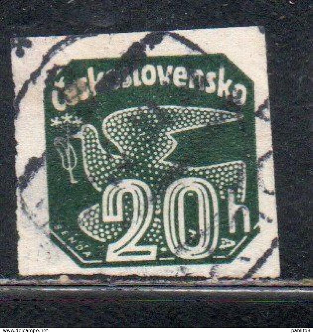 CZECH CECA CZECHOSLOVAKIA CESKA CECOSLOVACCHIA 1937 NEWSPAPER STAMP CARRIER PIGEON 20h USED USATO OBLITERE' - Newspaper Stamps