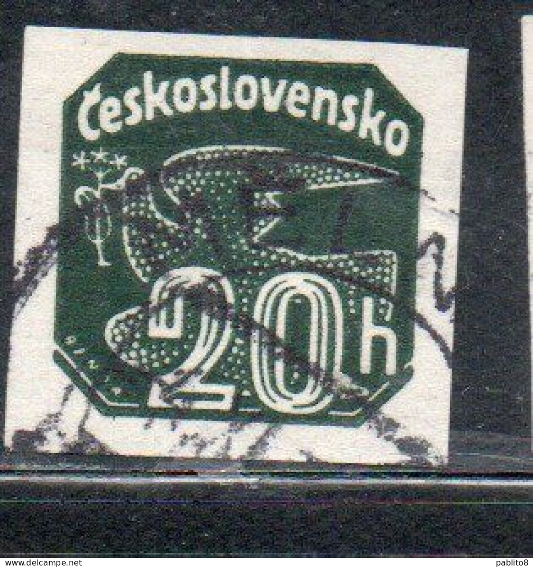 CZECH CECA CZECHOSLOVAKIA CESKA CECOSLOVACCHIA 1937 NEWSPAPER STAMP CARRIER PIGEON 20h USED USATO OBLITERE' - Newspaper Stamps