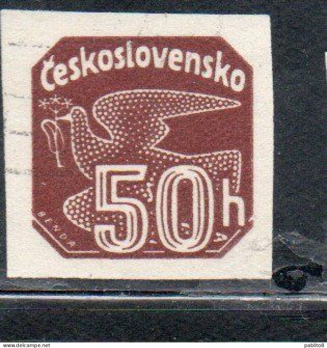 CZECH CECA CZECHOSLOVAKIA CESKA CECOSLOVACCHIA 1937 NEWSPAPER STAMP CARRIER PIGEON 50h USED USATO OBLITERE' - Zeitungsmarken