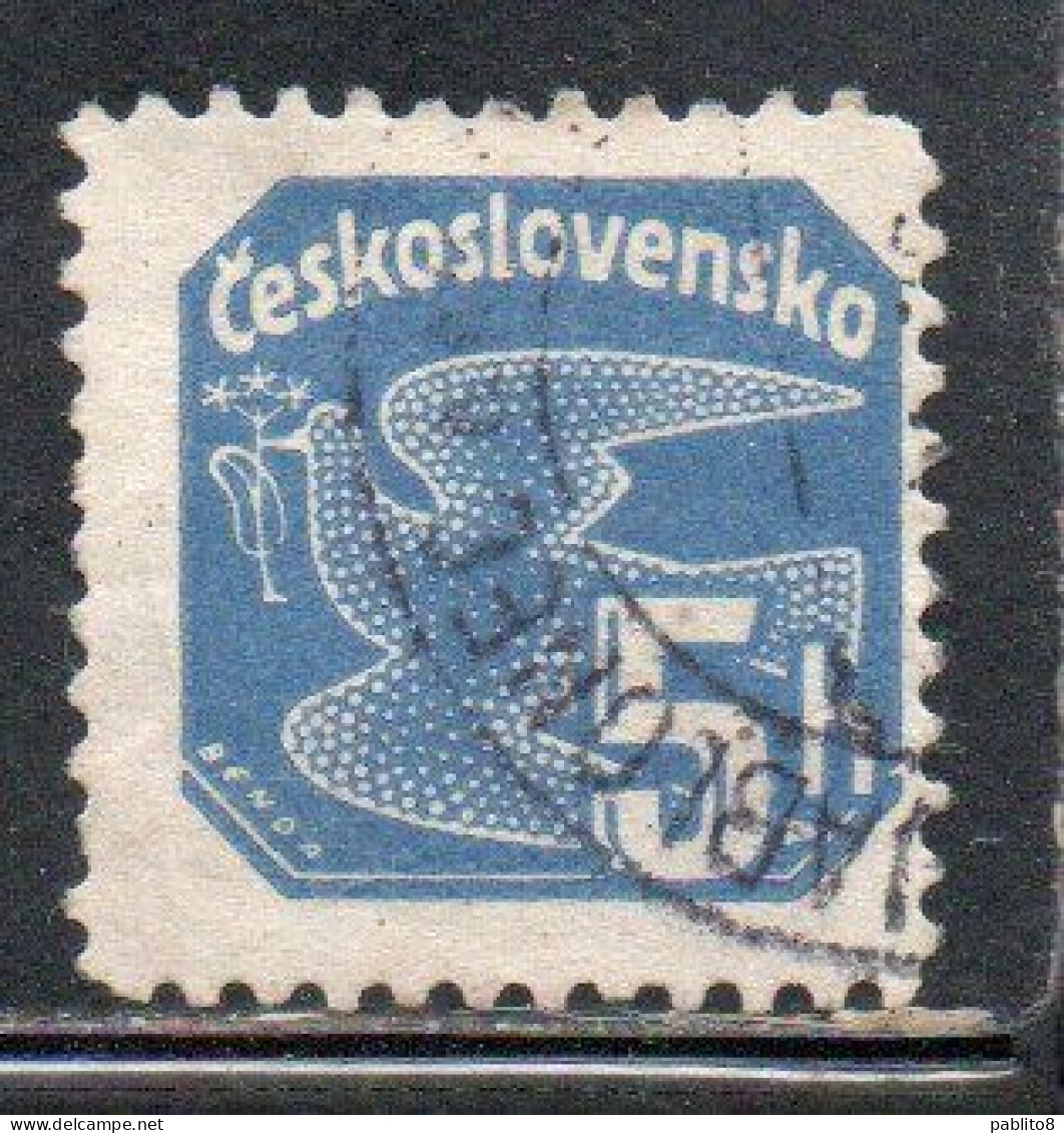 CZECH CECA CZECHOSLOVAKIA CESKA CECOSLOVACCHIA 1937 PERFORATED NEWSPAPER STAMP CARRIER PIGEON 5h USED USATO OBLITERE' - Newspaper Stamps