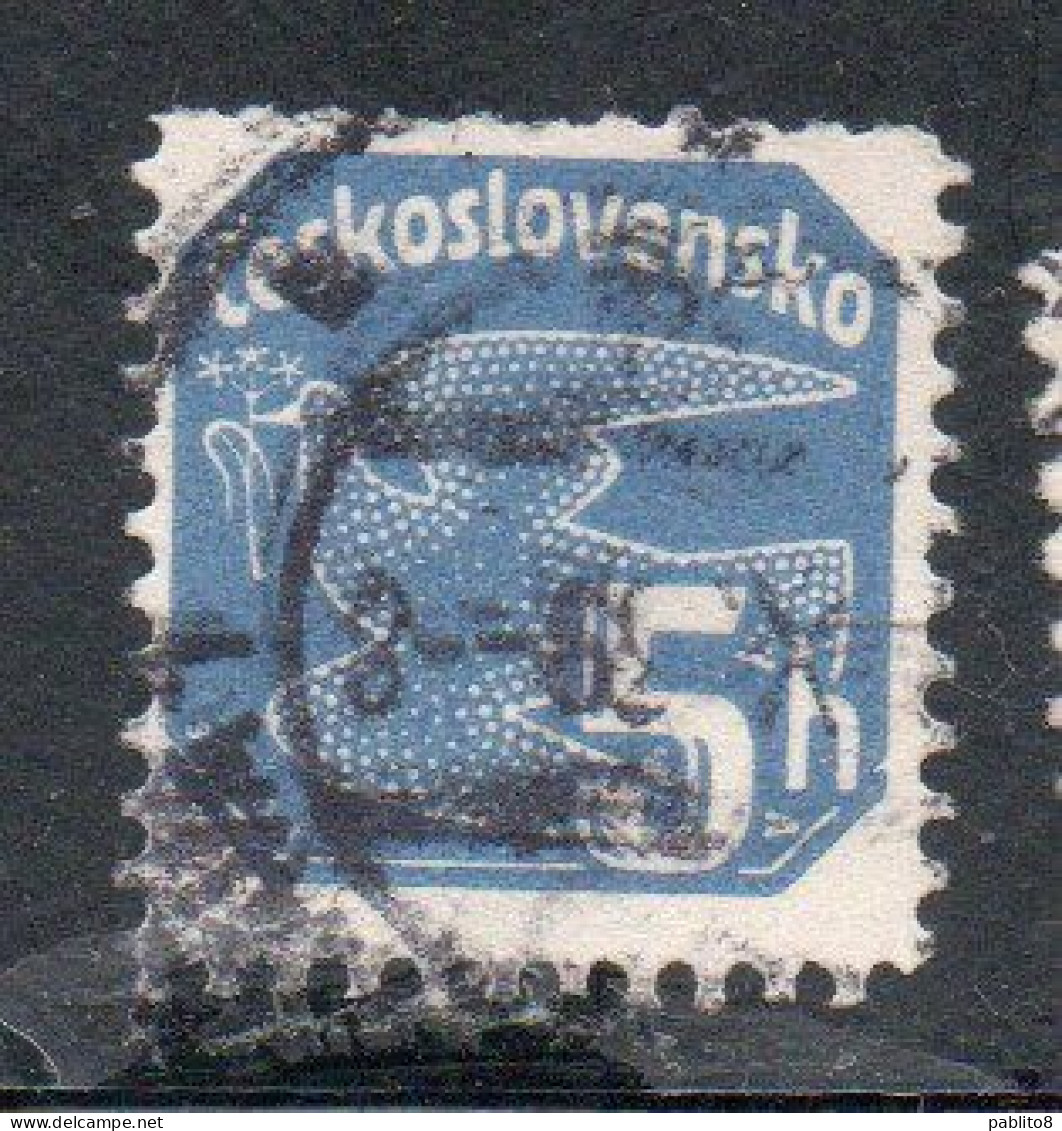 CZECH CECA CZECHOSLOVAKIA CESKA CECOSLOVACCHIA 1937 PERFORATED NEWSPAPER STAMP CARRIER PIGEON 5h USED USATO OBLITERE' - Francobolli Per Giornali