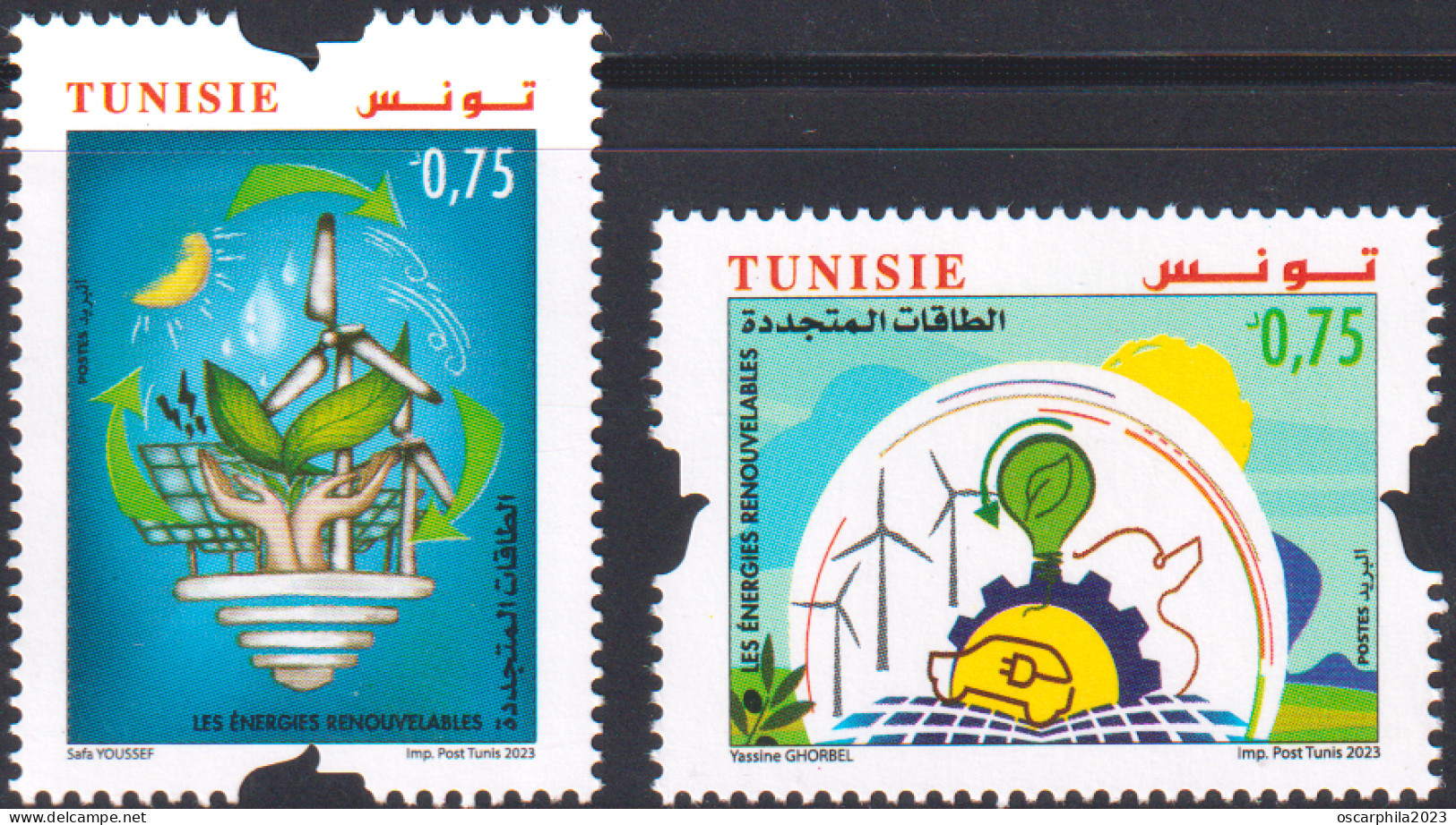 2023.Tunisie - émission N° 12, Les énergies Renouvelables - Série Compléte  -  2V/  MNH***** - Protection De L'environnement & Climat