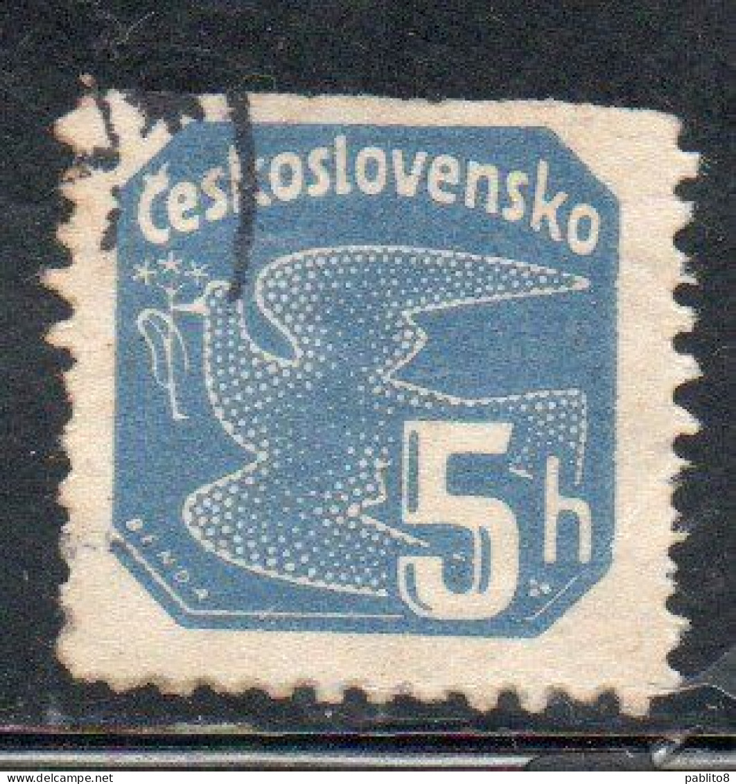 CZECH CECA CZECHOSLOVAKIA CESKA CECOSLOVACCHIA 1937 PERF/IMPERF NEWSPAPER STAMP CARRIER PIGEON 5h USED USATO OBLITERE' - Francobolli Per Giornali