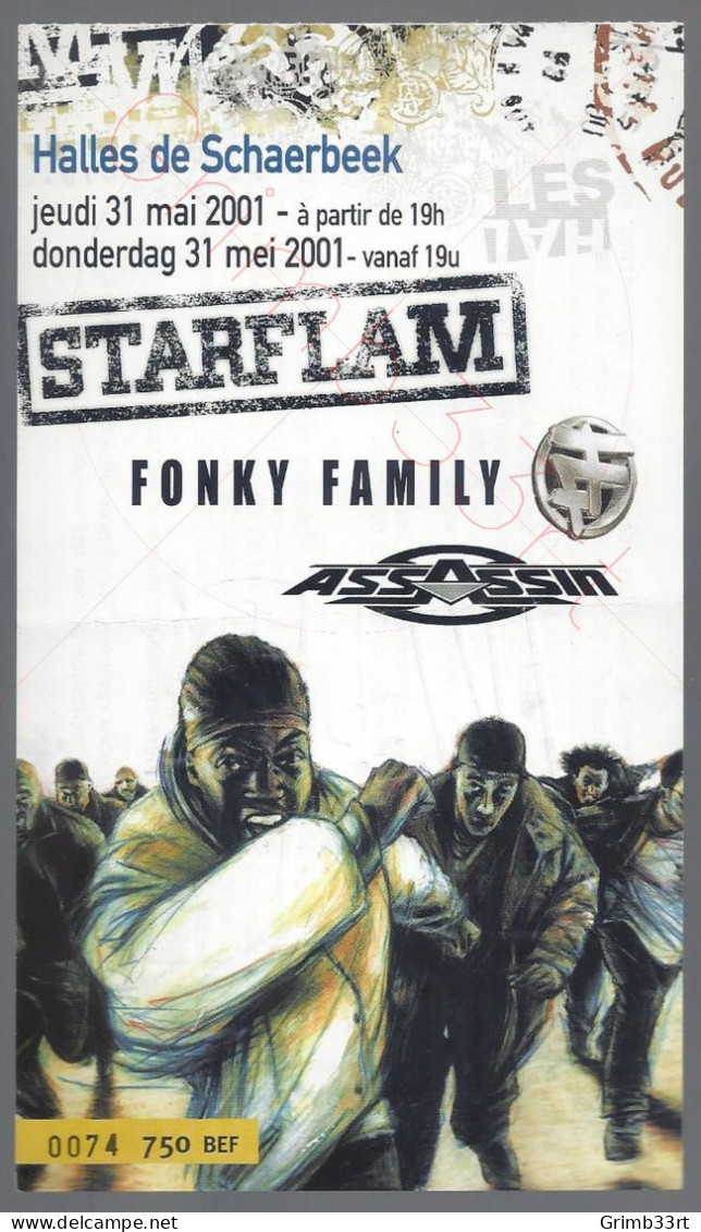 Starflam - 31 Mei 2001 - Halles De Schaerbeek (BE) - Concert Ticket - Tickets De Concerts