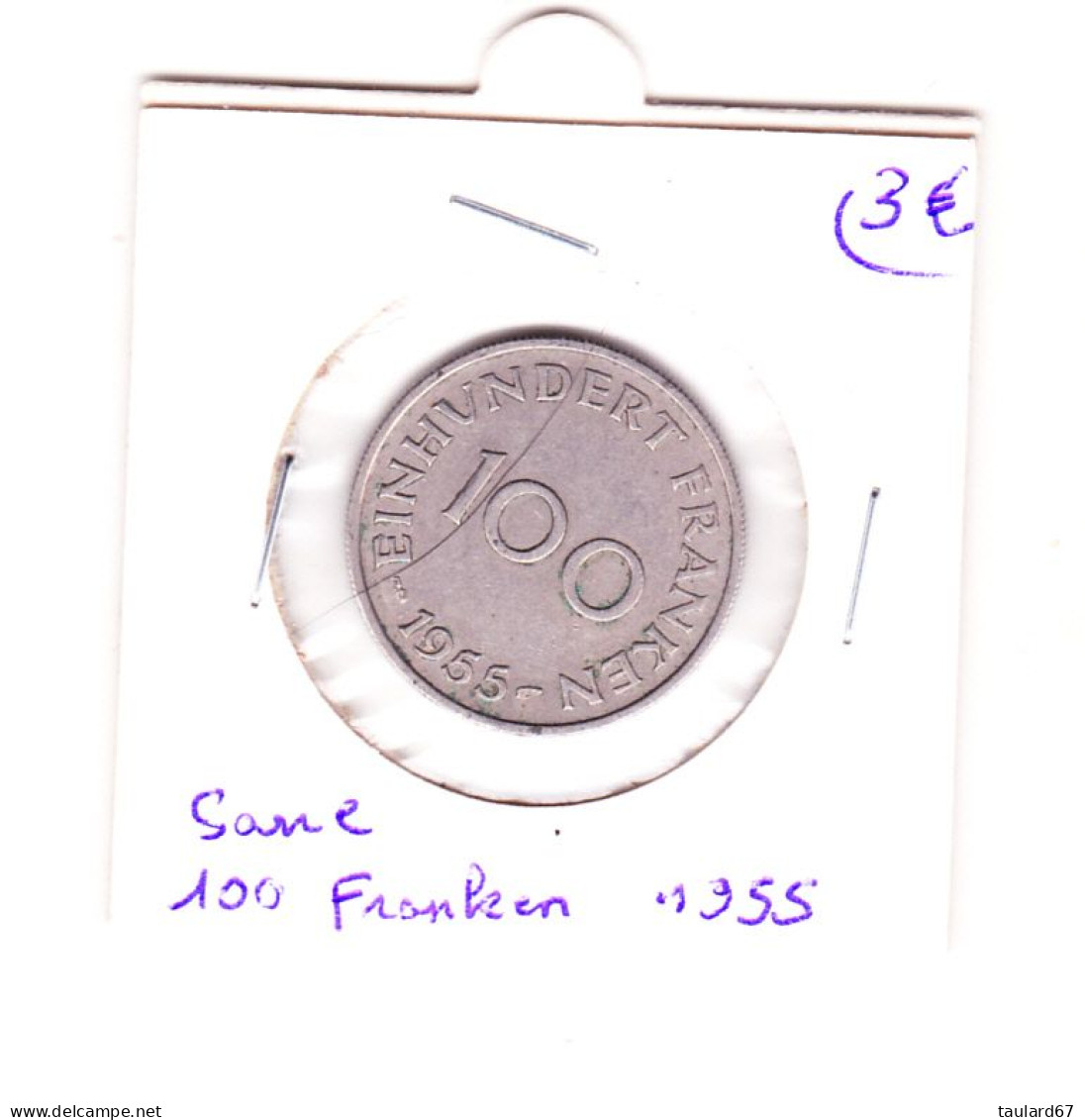 Sarre 100 Franken 1955 - 100 Franchi