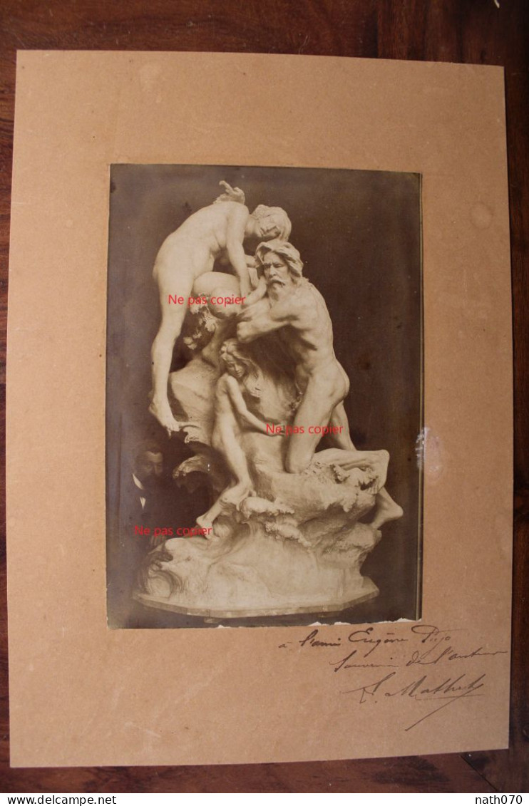 Photo 1900's Sculpteur Dédicace Autographe à Eugène Pujo Tirage Albuminé Albumen Print Vintage - Antiche (ante 1900)