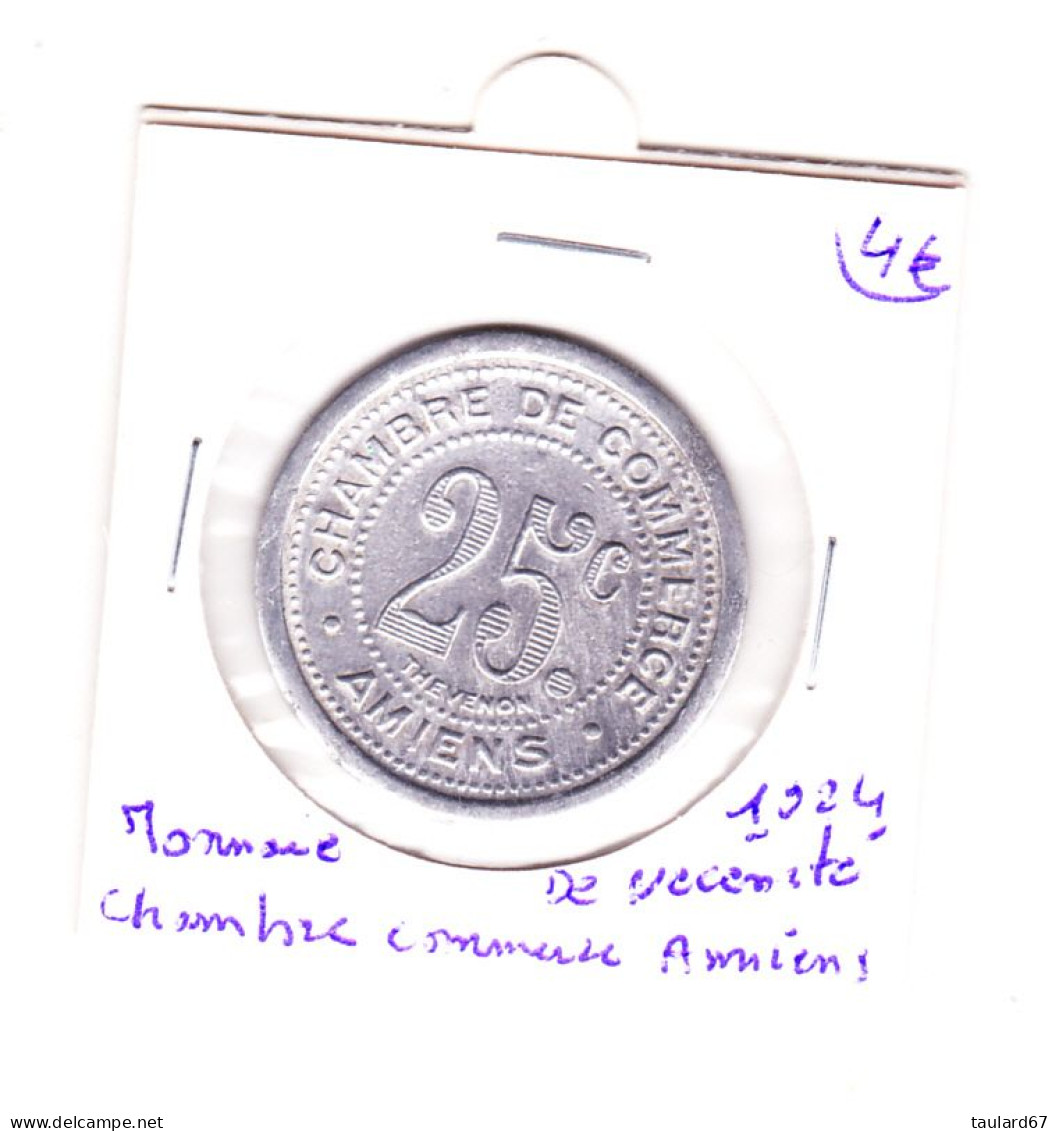 France 25 Centimes Monnaie De Nécessité 1921 Chambre De Commerce Amiens - Other & Unclassified