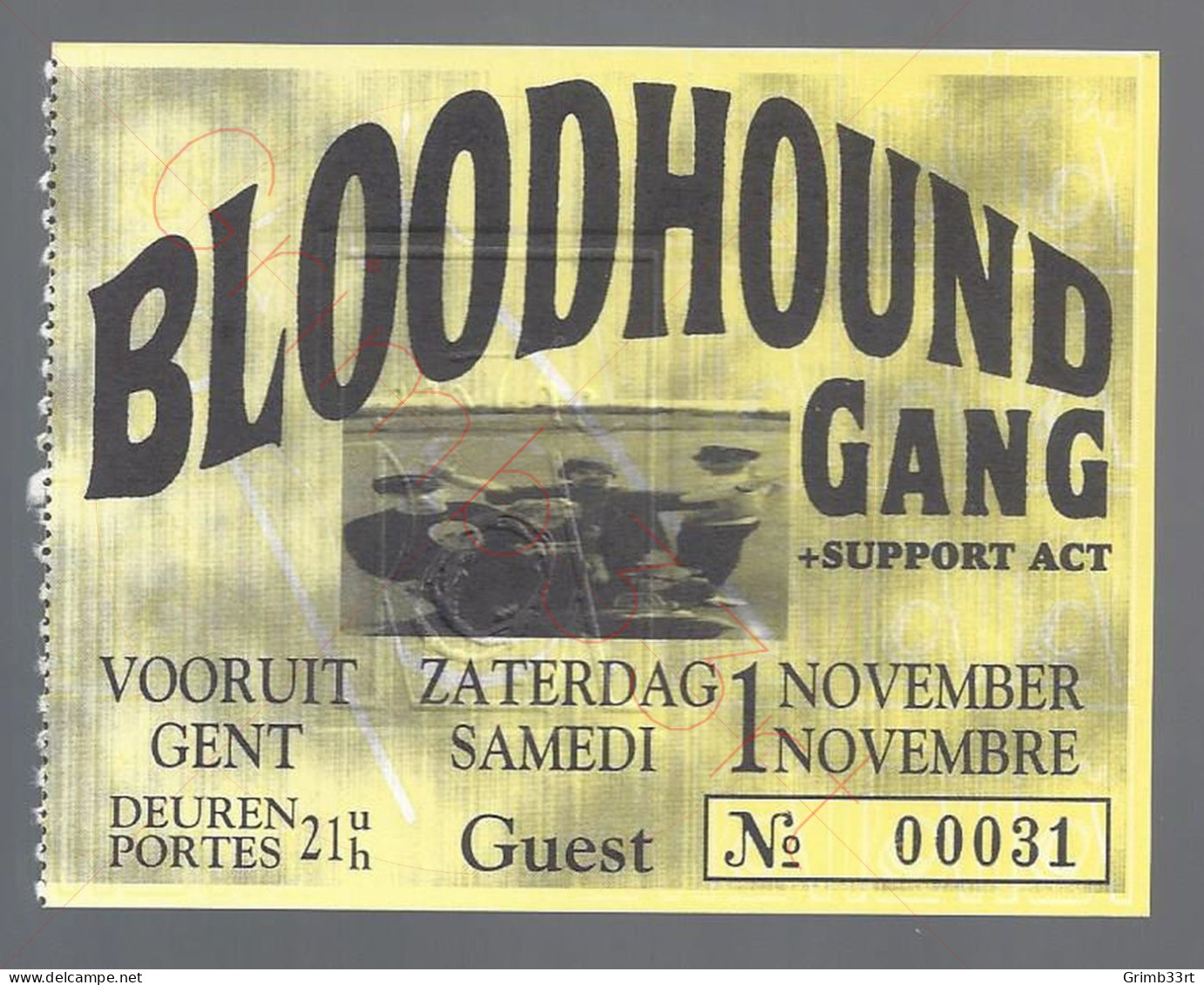 Bloodhound Gang - 1 November (ongekend Jaar) - Vooruit Gent  (BE) - Concert Ticket - Entradas A Conciertos