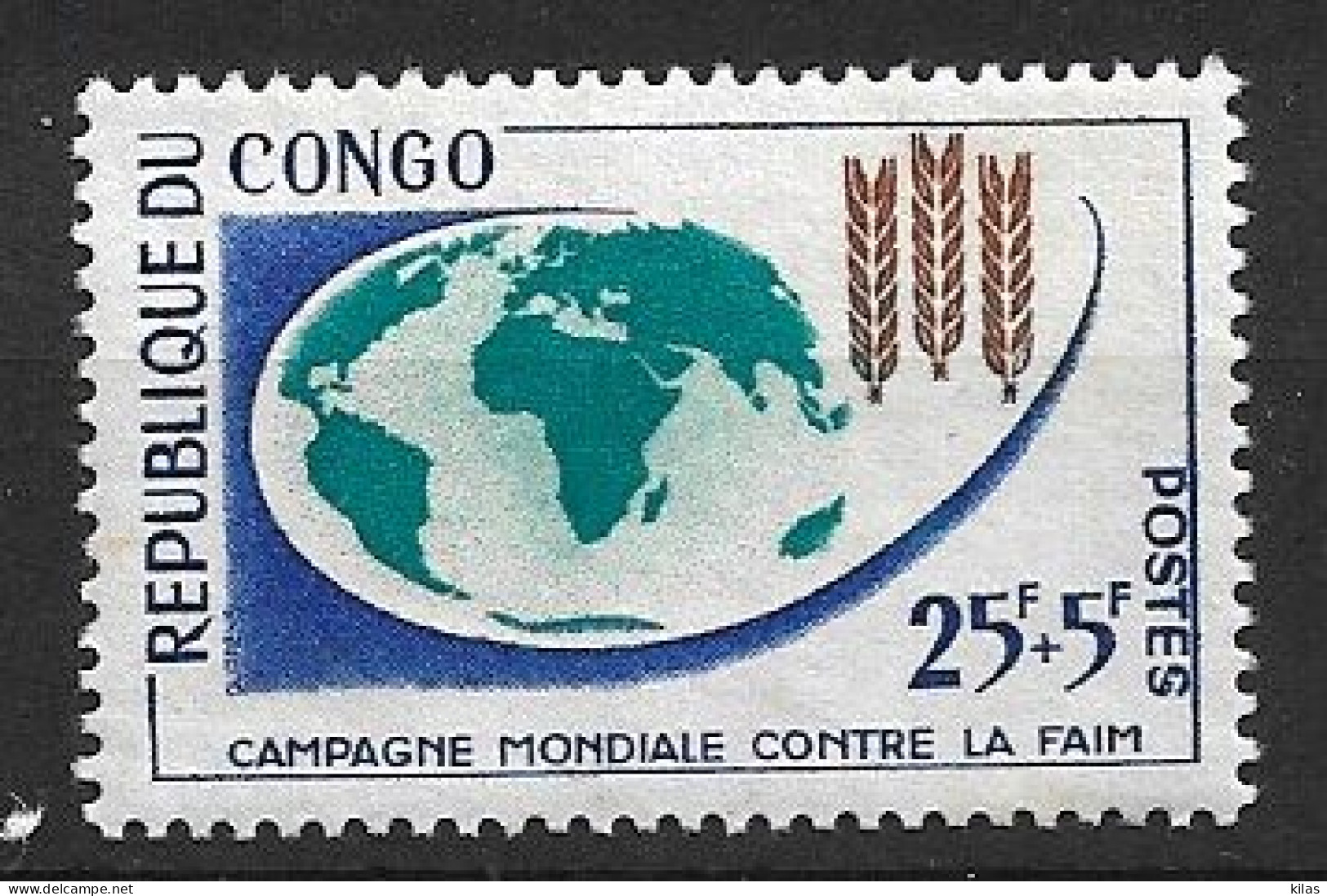 CONGO 1963 WORLDWIDE CAMPAIGN AGAINST HUNGRY MNH - Unused Stamps
