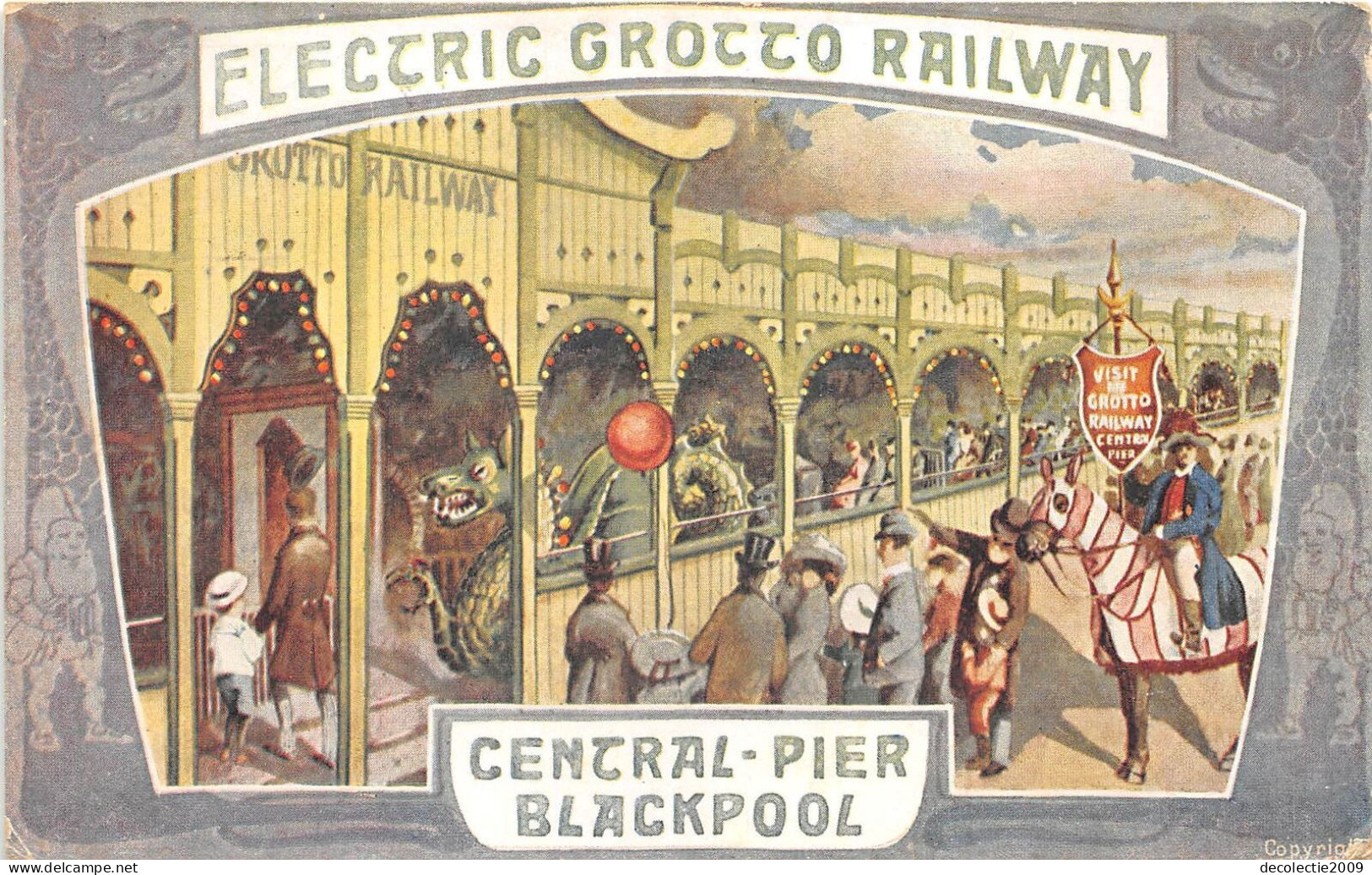 Lot365 UK Electric Grocco Railway Central Pier Blackpool Advertising 1905 England - Blackpool