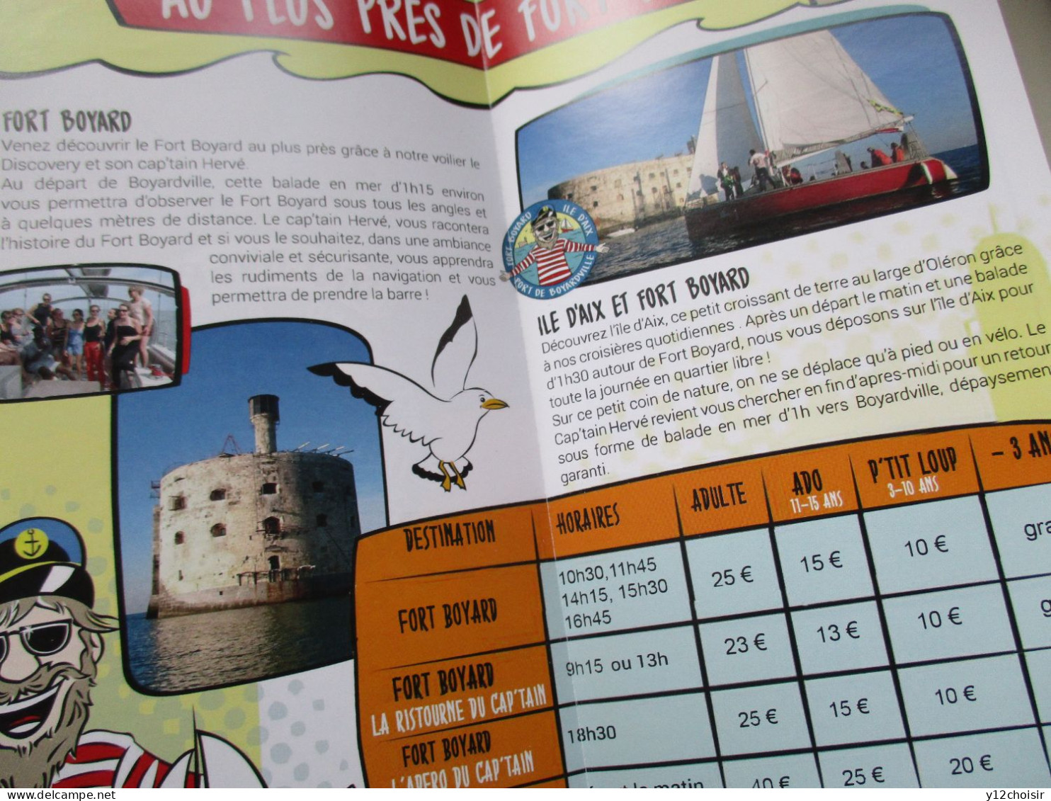 FEUILLET VOILIER DISCOVERY HORAIRES ET TARIFS FORT BOYARD - ILE D AIX  CHARENTE MARITIME - Europa