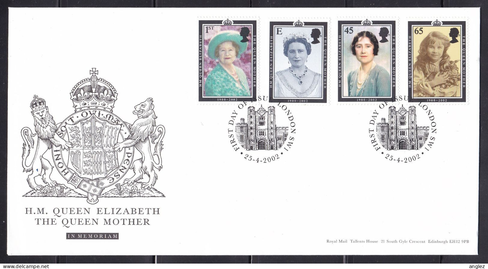 Great Britain - 2002 Queen Mother Memorial Illustrated FDC - 2001-2010 Em. Décimales