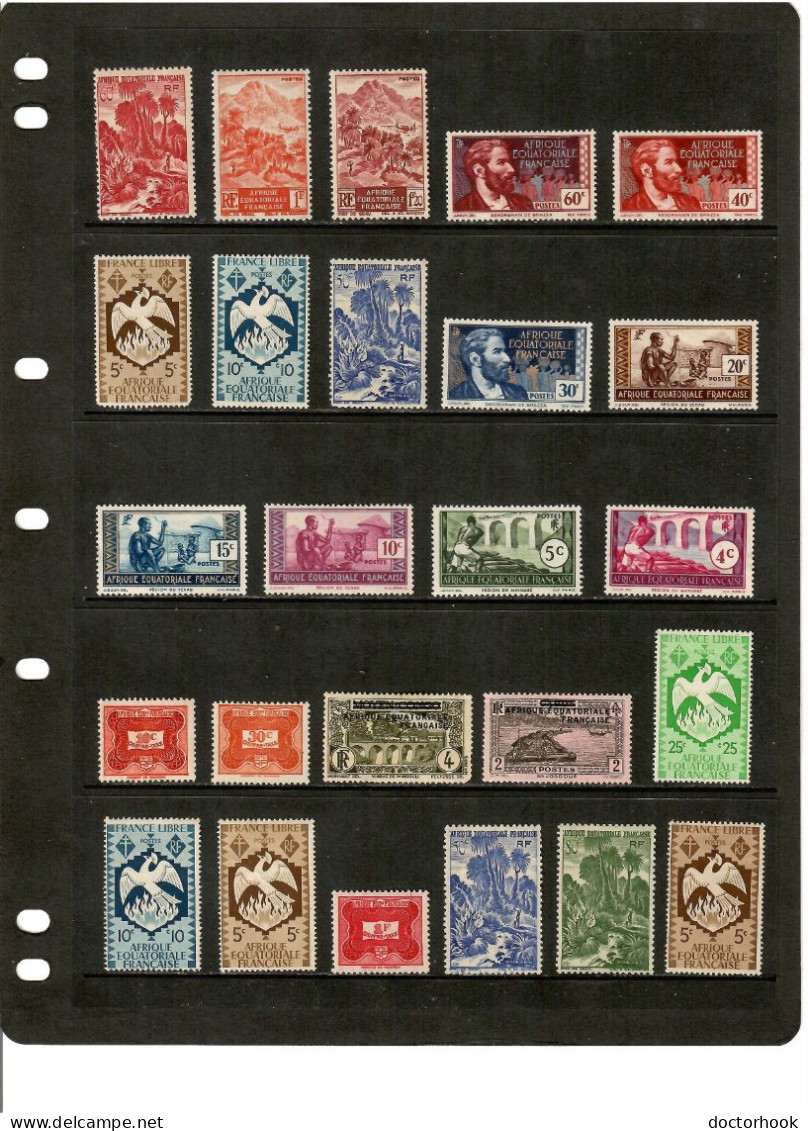 FRENCH EQUATORIAL AFRICA---Collection Of MINT LIGHT HINGED/HINGED DL-1233 - Collections (sans Albums)