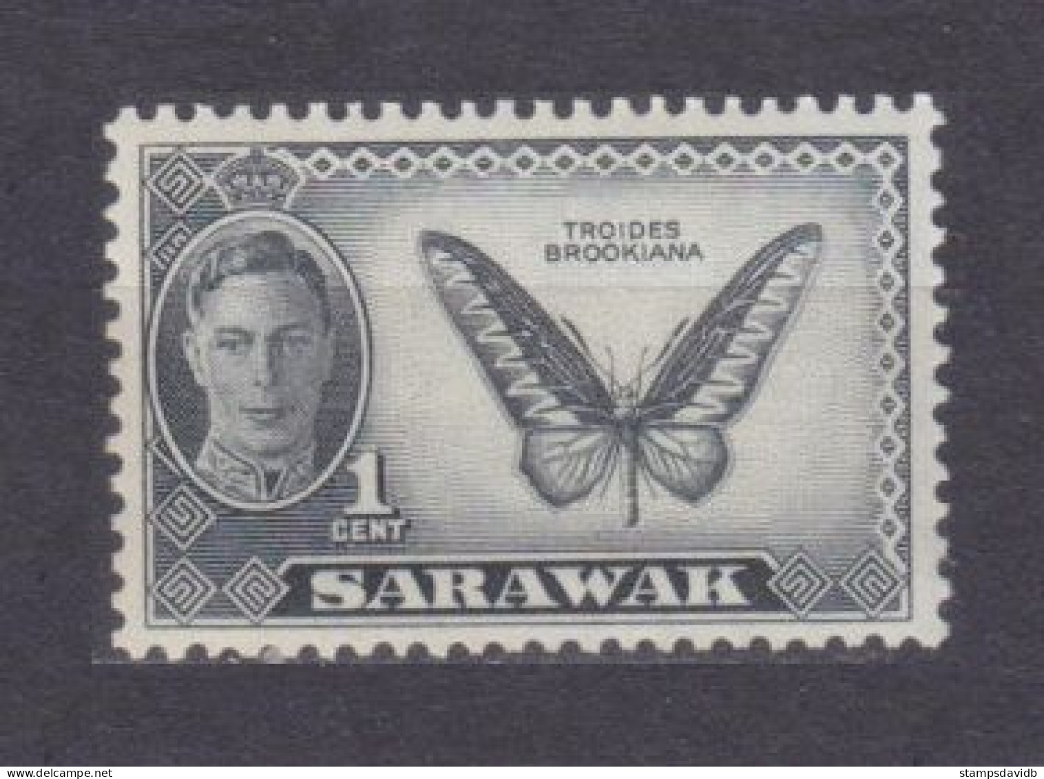 1952 Sarawak 171 MLH King George VI / Butterflies - Sarawak (...-1963)
