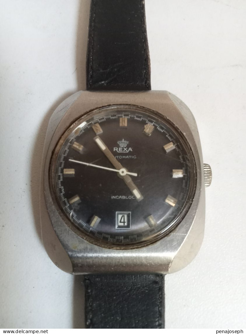 Montre Homme Ancienne Rexa Automatique Largueur 4 Cm - Horloge: Antiek