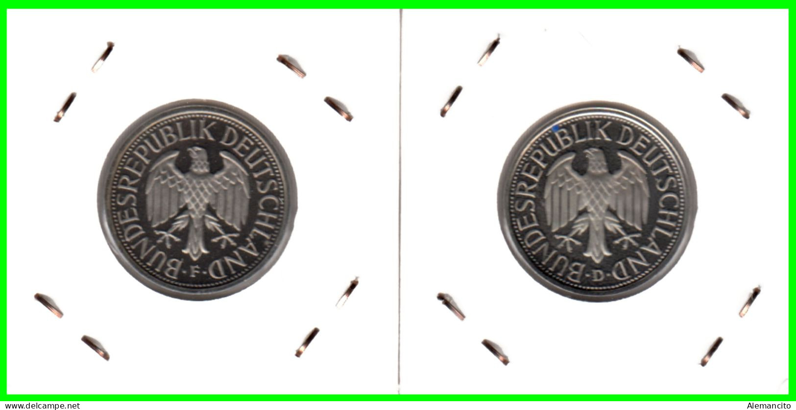 ALEMANIA GERMANY  - ( EUROPA ) 2 MONEDAS  - VALOR 1.00 MARCO AÑO 1981 CECA - F.-  D.PROOF - 1 Marco