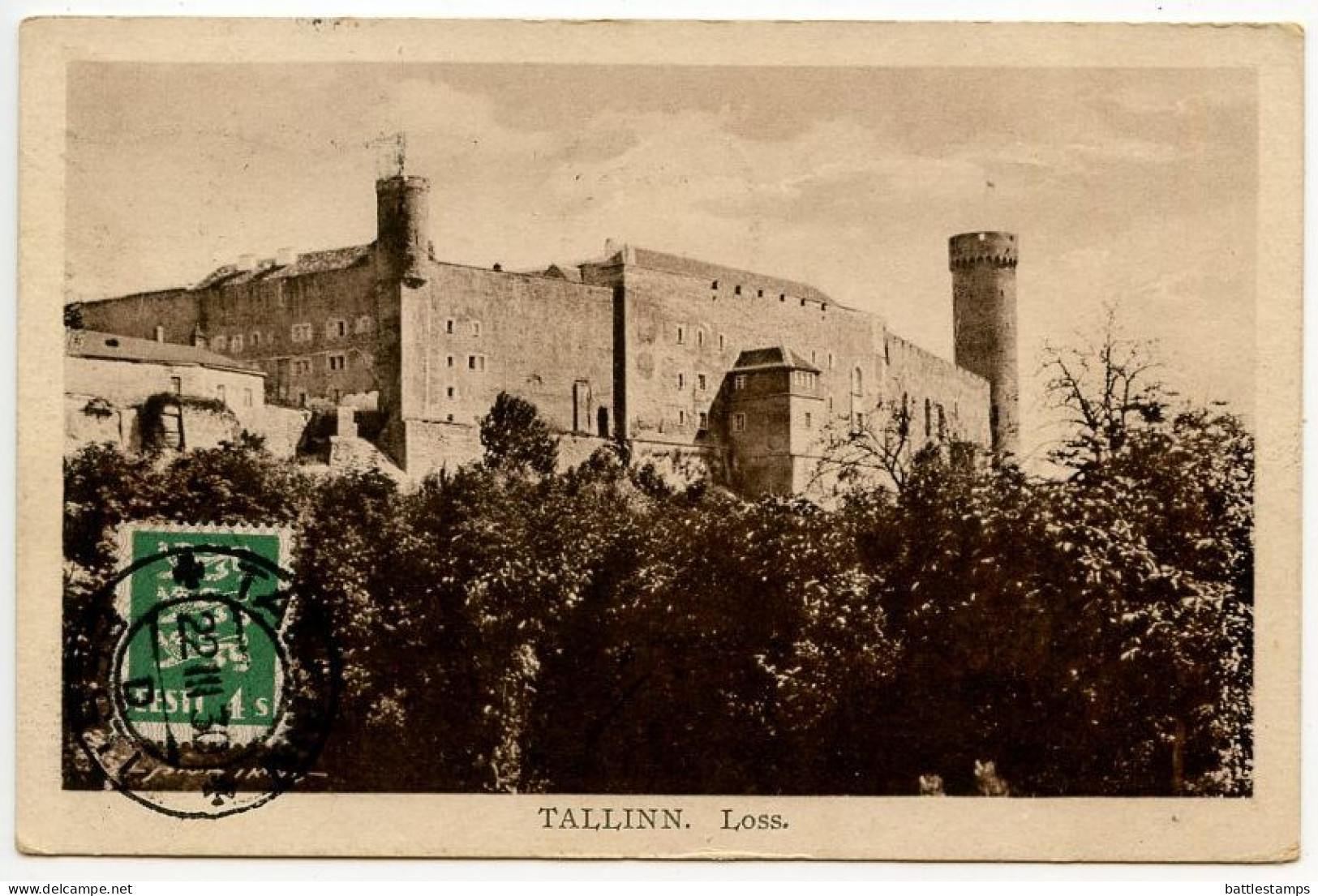 Estonia 1930 Postcard Tallinn - Loss / Castle; Scott 92 - 4s. Arms; Nõudke Kodumaa Saadusi Slogan Cancel - Estonie