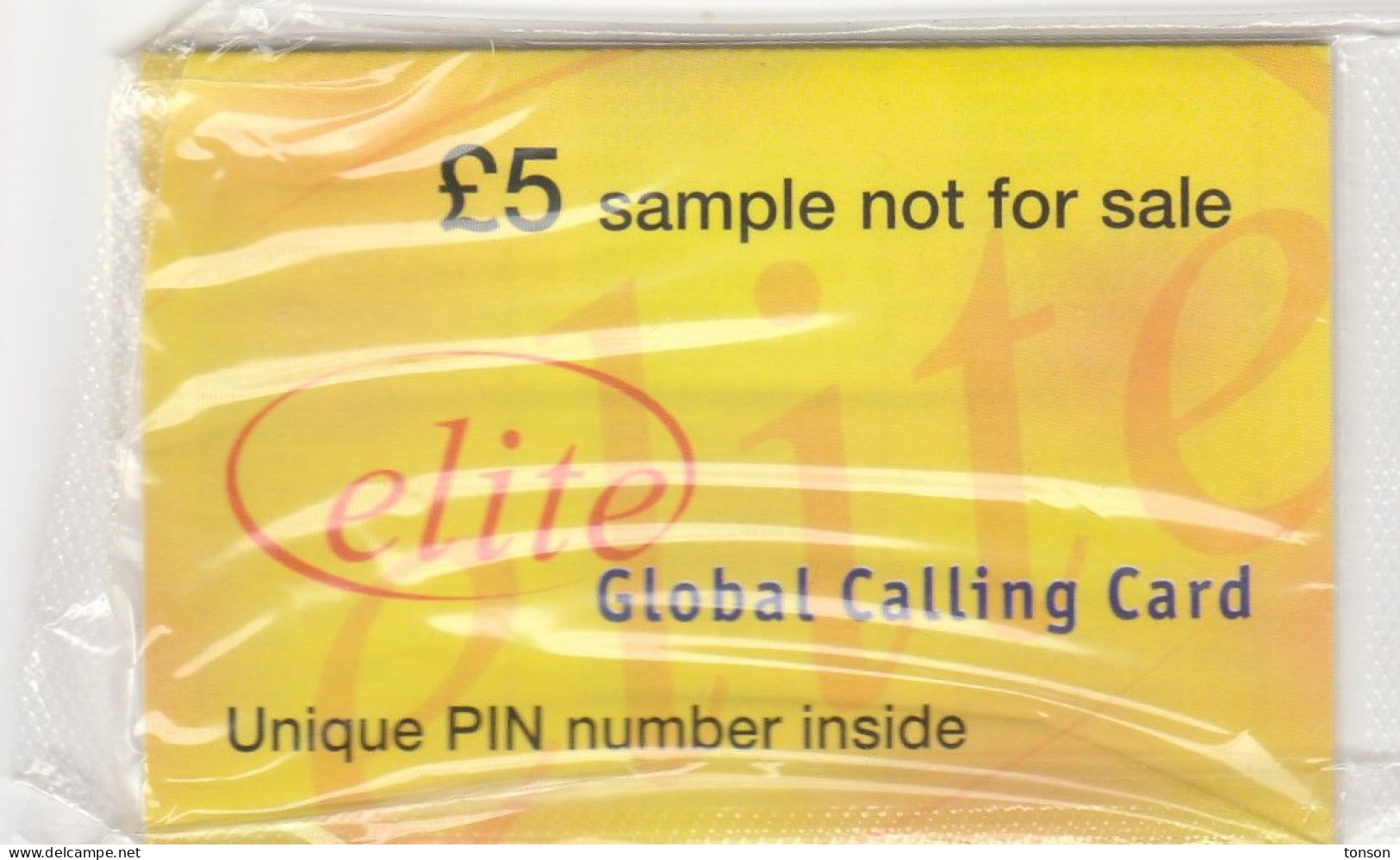 UK, £5 Sample, Elite Global Caling Card, Mint In Blister, 2 Scans. - Altri & Non Classificati