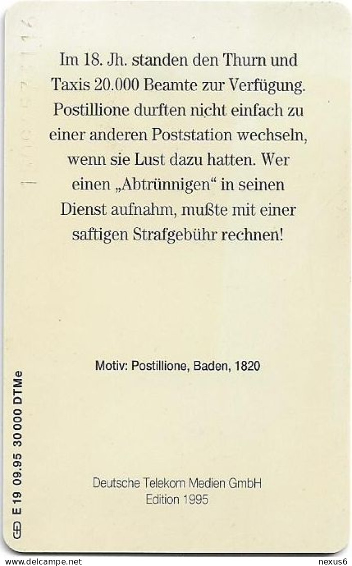 Germany - Postillione 3 - Baden, 1820 - E 19-09.95 - 12DM, 30.000ex, Mint - E-Series : Edizione Della D. Postreklame