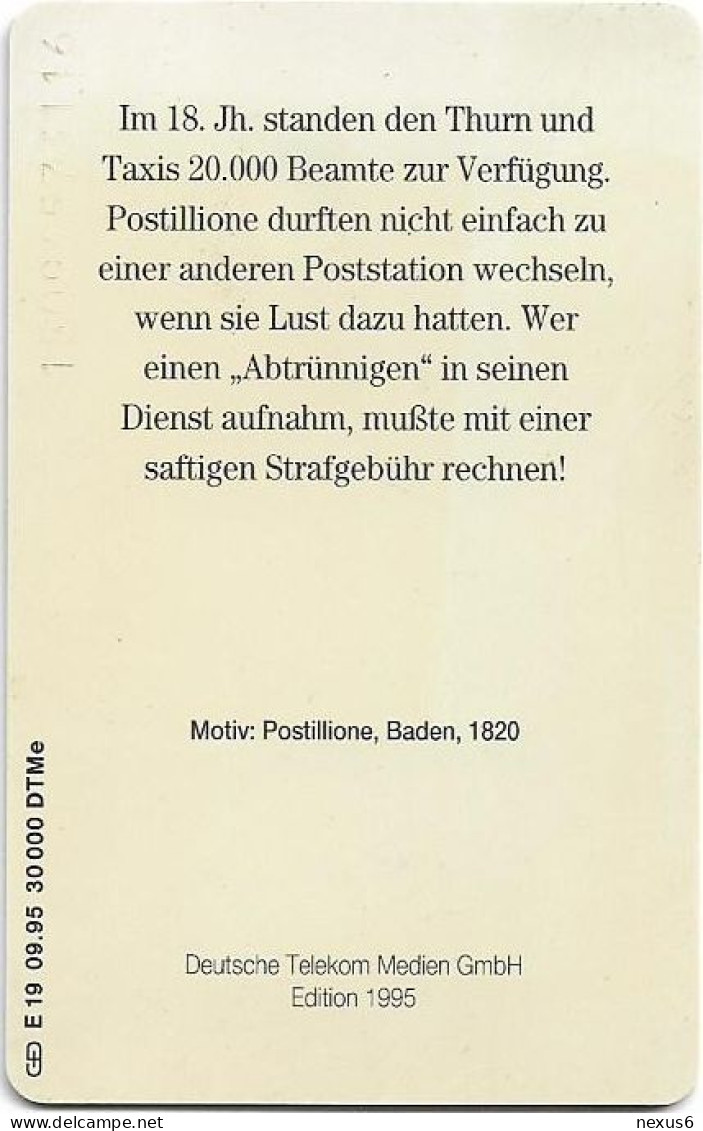 Germany - Postillione 3 - Baden, 1820 - E 19-09.95 - 12DM, 30.000ex, Mint - E-Series : Edition - D. Postreklame