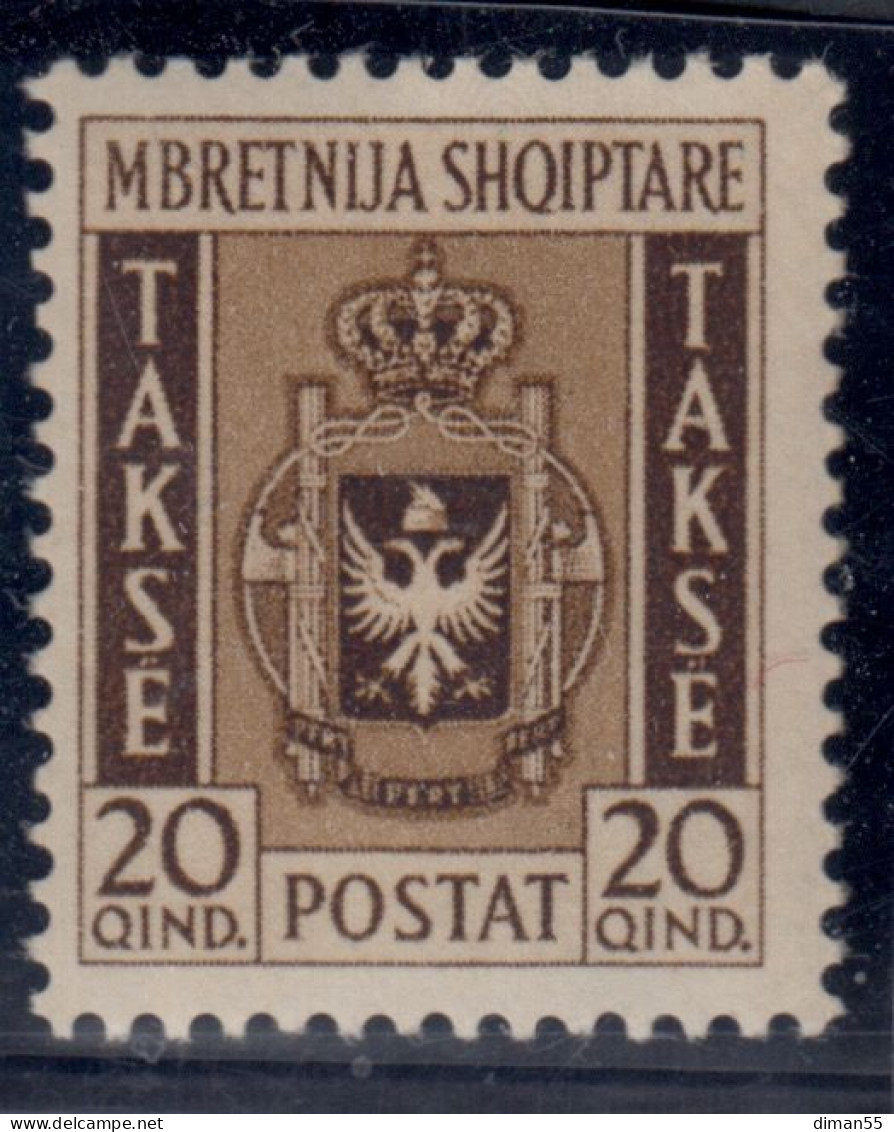 Italy Occ. Albania - Tax Sassone N.3 FIRMATO RAYBAUDI - MNH** Gomma Integra - Cat. 300 Euro - Albania