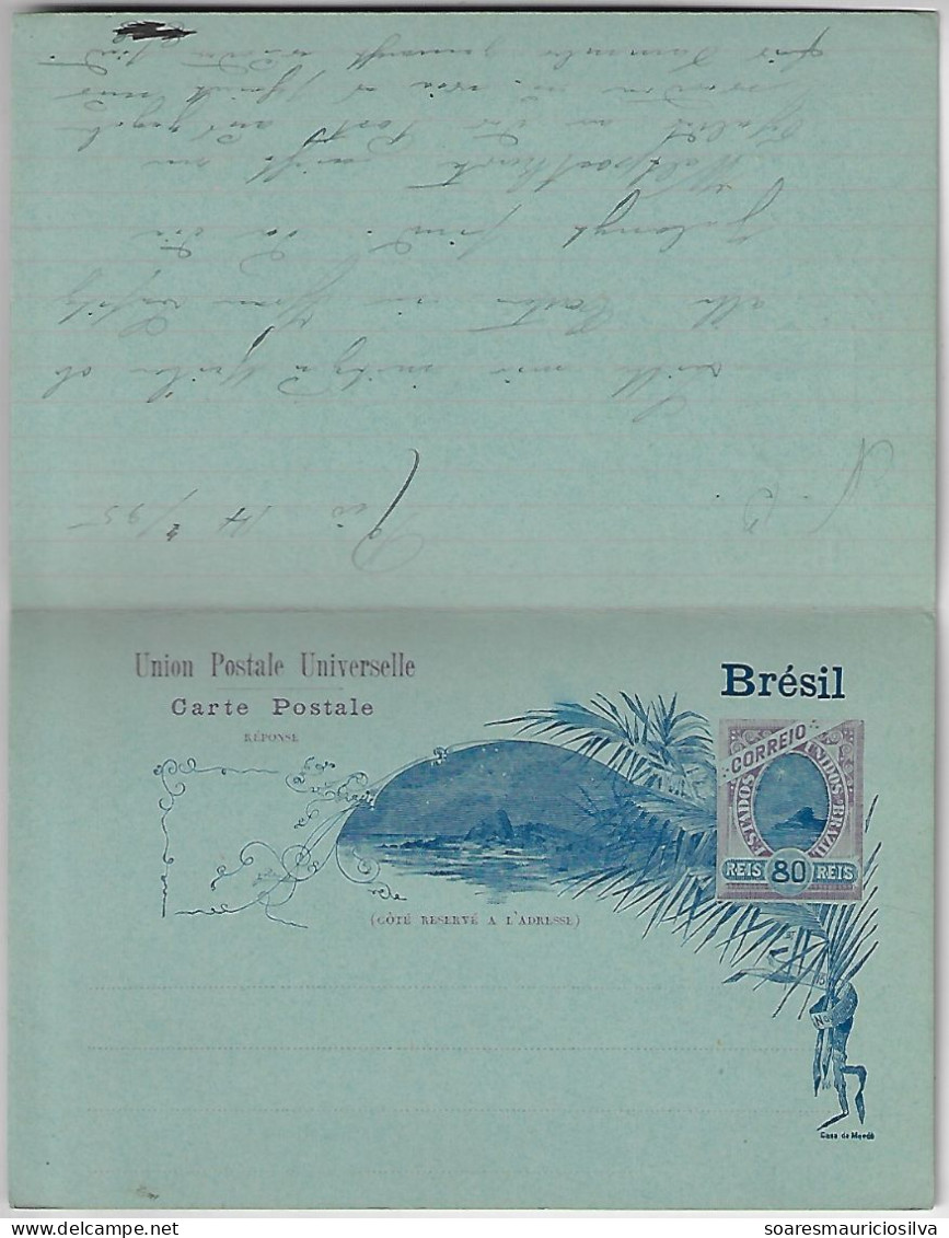 Brazil 1895 Postal Stationery Card RHM-BP-52P Sent From Rio De Janeiro To Leipzig Germany (catalog US$720) - Entiers Postaux