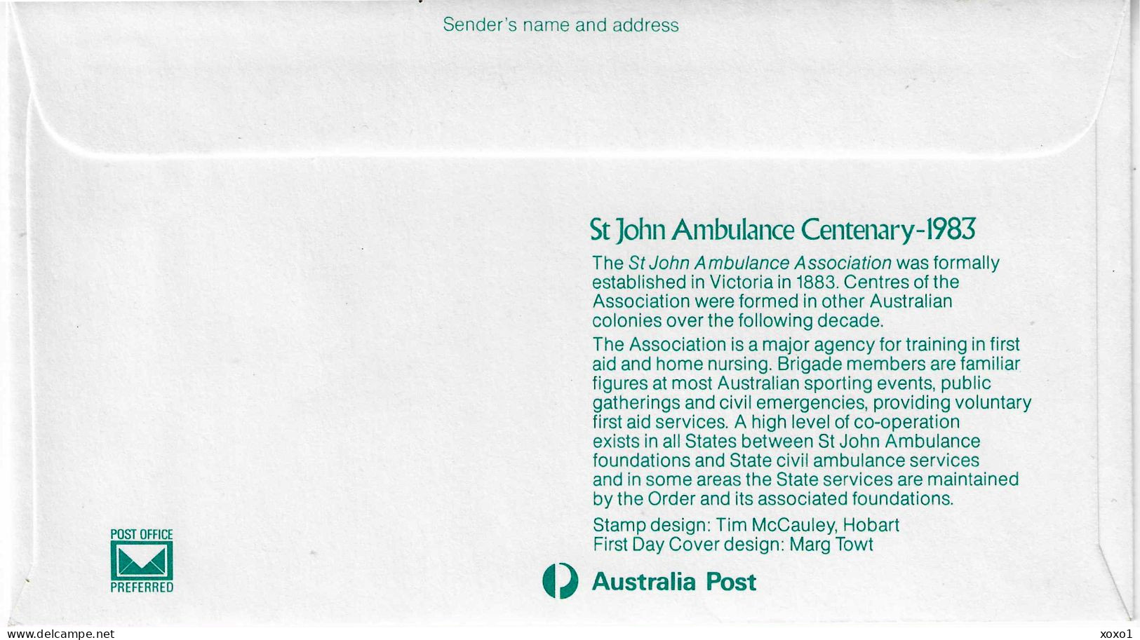 Australia 1983 MiNr. 838 Australien 100 Years Of The St. John Ambulance Relief Service, Healht, Whyalla 1v  FDC - Accidents & Road Safety