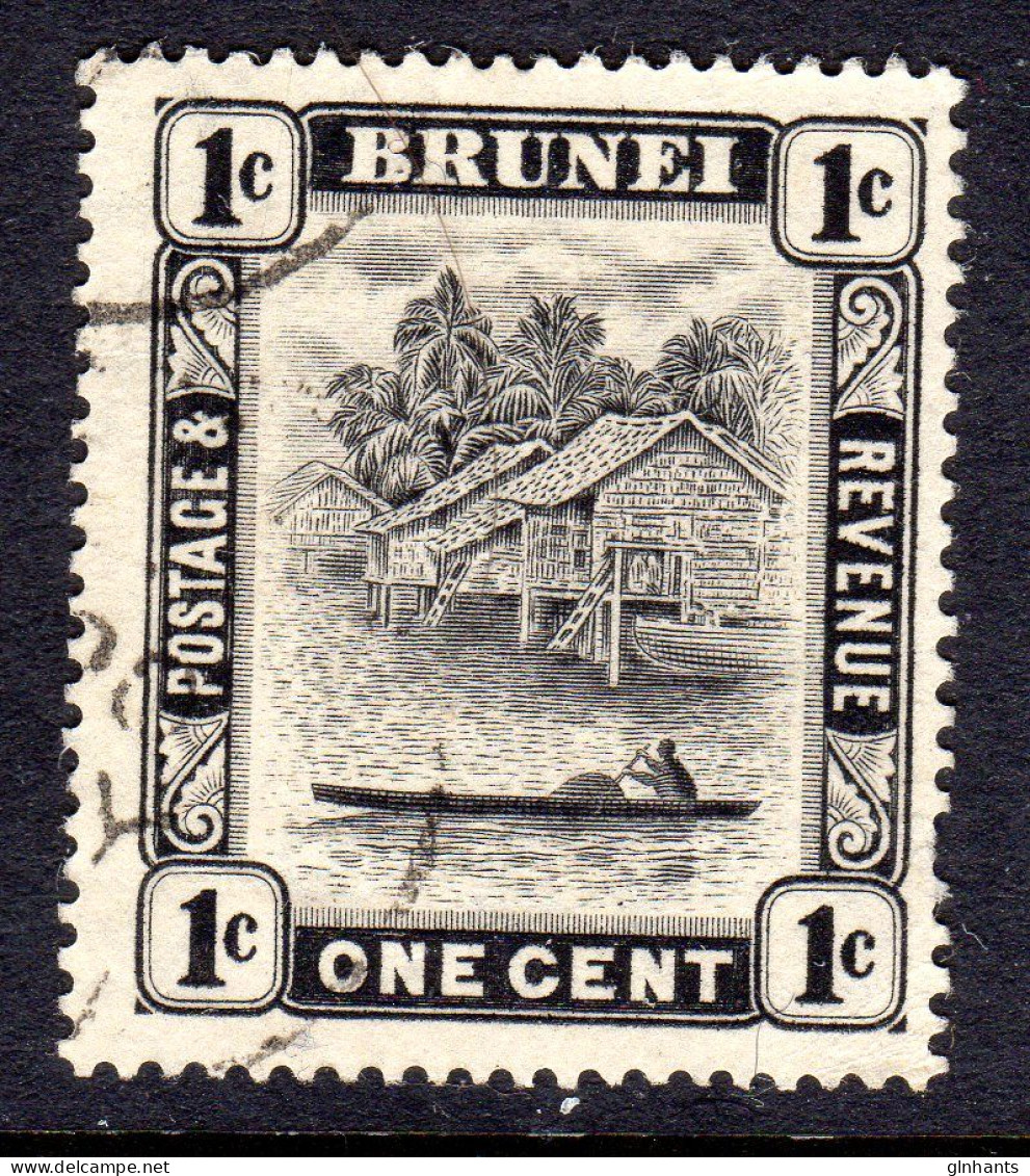 BRUNEI - 1924 DEFINITIVE 1c STAMP WMK MULT SCRIPT CA FINE USED SG 60 - Brunei (...-1984)