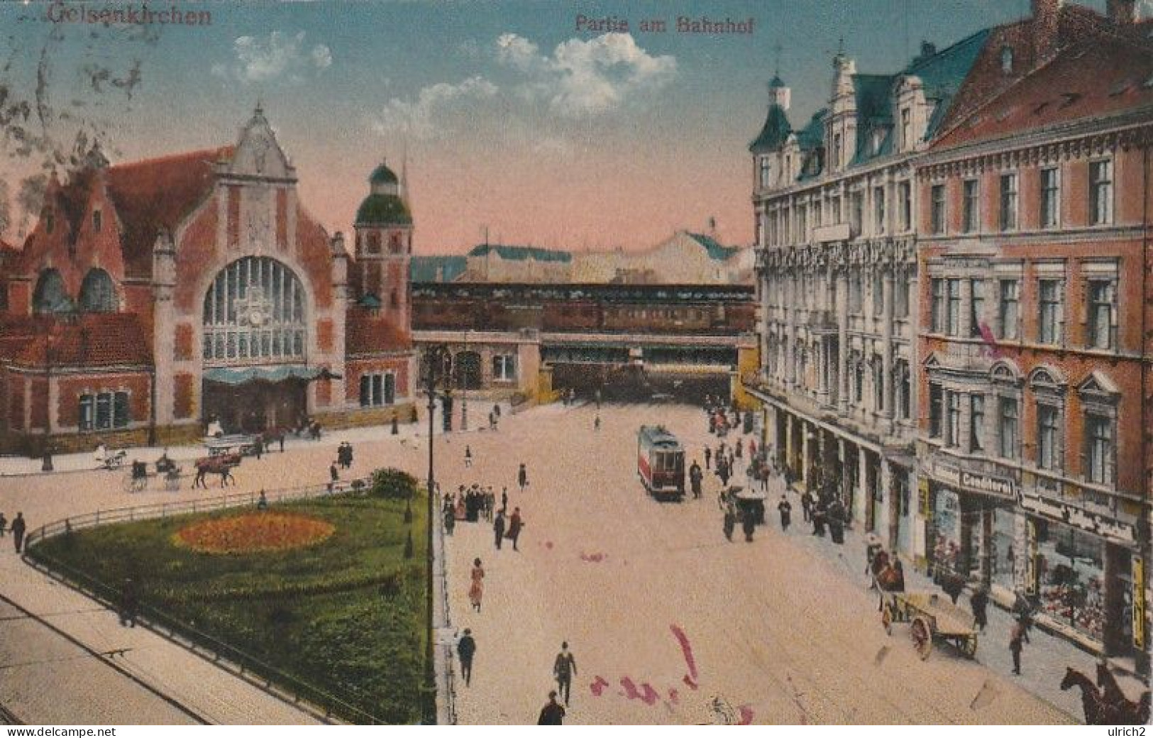 AK Gelsenkirchen - Partie Am Bahnhof - 1921 (65618) - Gelsenkirchen