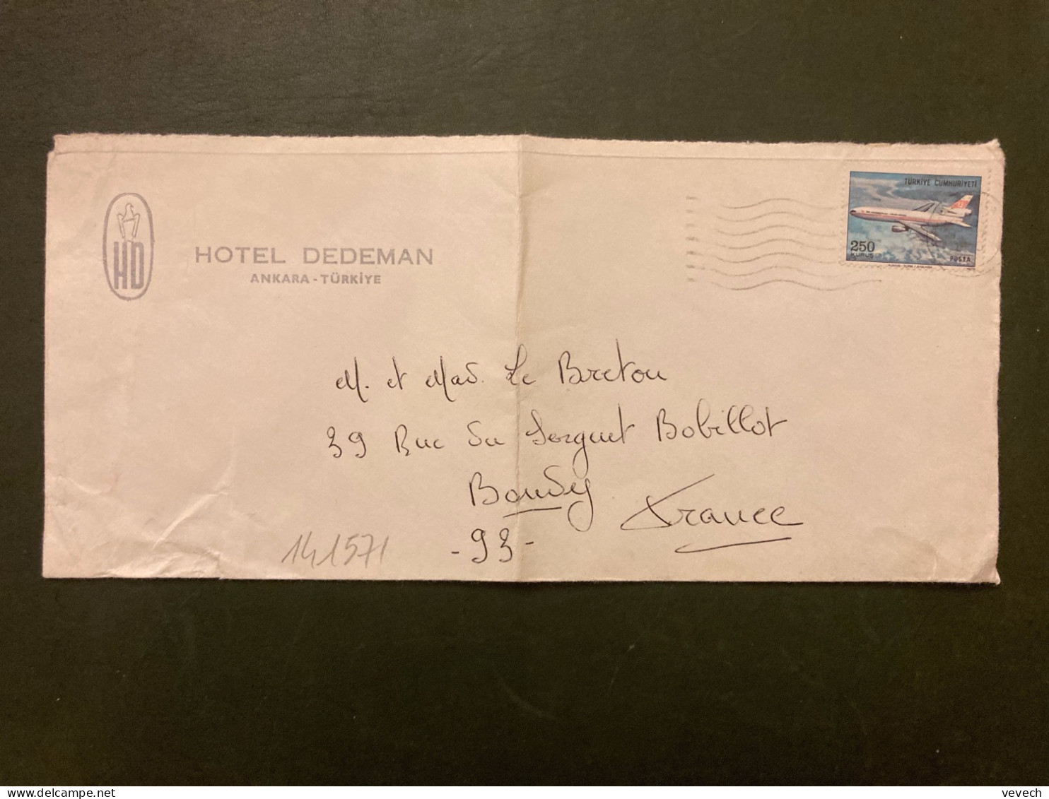 LETTRE HOTEL DEDEMAN TP AVION 250 K OBL.MEC.15-7 1973 - Lettres & Documents