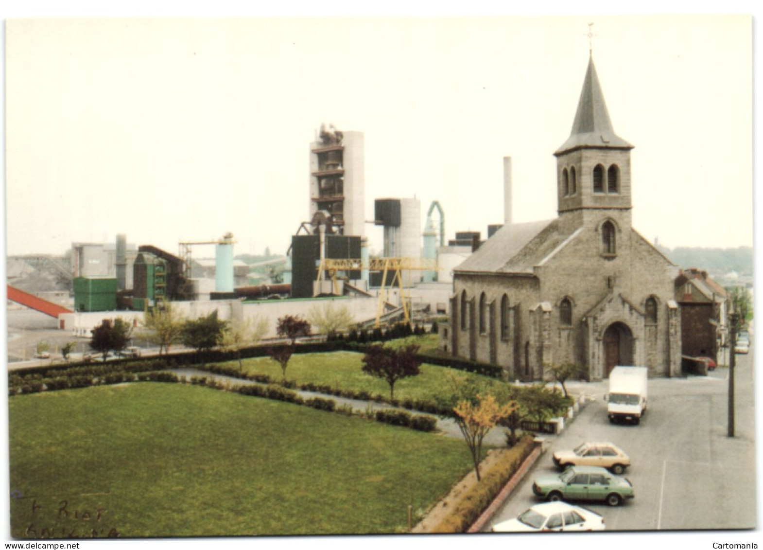 Antoing (Calonne) - Eglise Saint-Eloi A L'arrière-plan La Clinkererie C.B.R. - Antoing