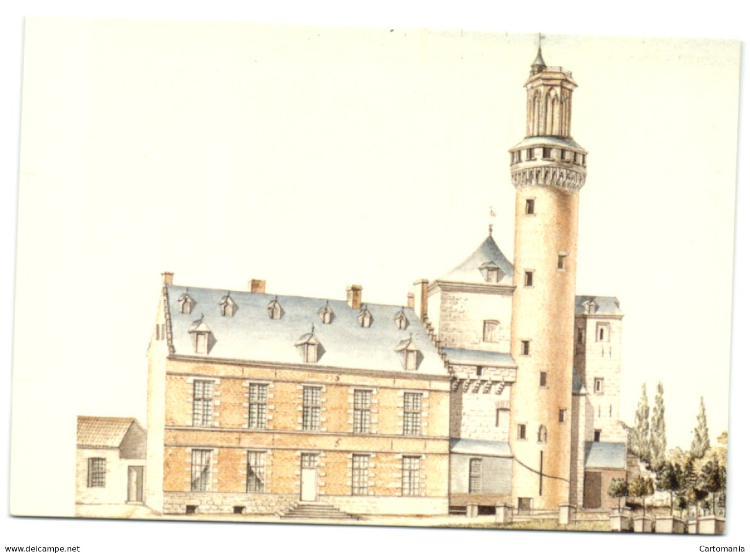 Antoing - Le Château - Dessin Représentant Le Château Avant Sa Restauration Par Viollet-le-Duc - Antoing