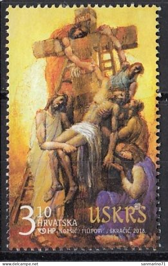 CROATIA 1307,used,falc Hinged,Easter 2018 - Easter