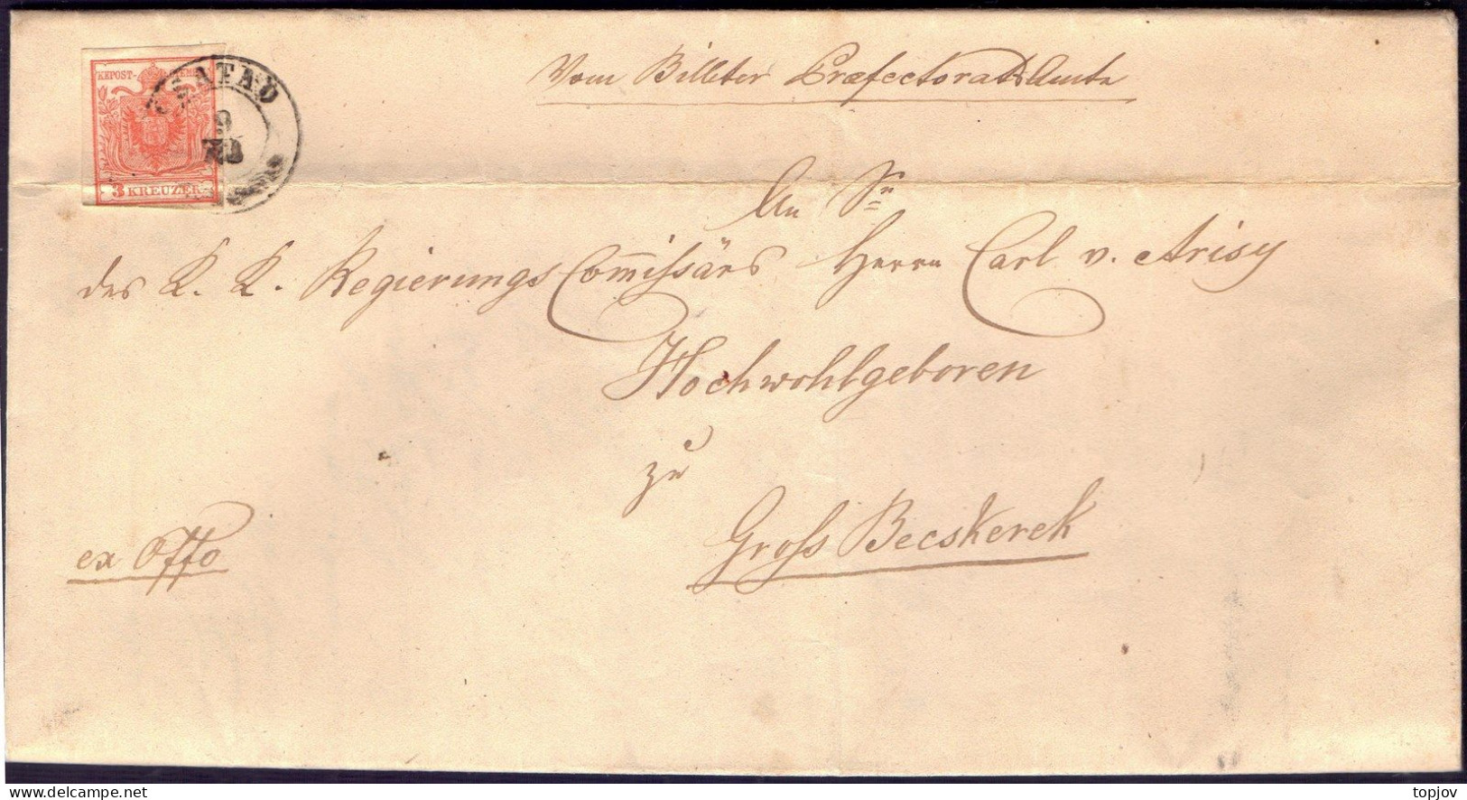 HUNGARY - AUSTRIA - BANAT - SANDORIHAZA To GROSBECSKEREK - COMPLET LETTER + ANSWER - 9. 6. 1850. - ...-1867 Voorfilatelie