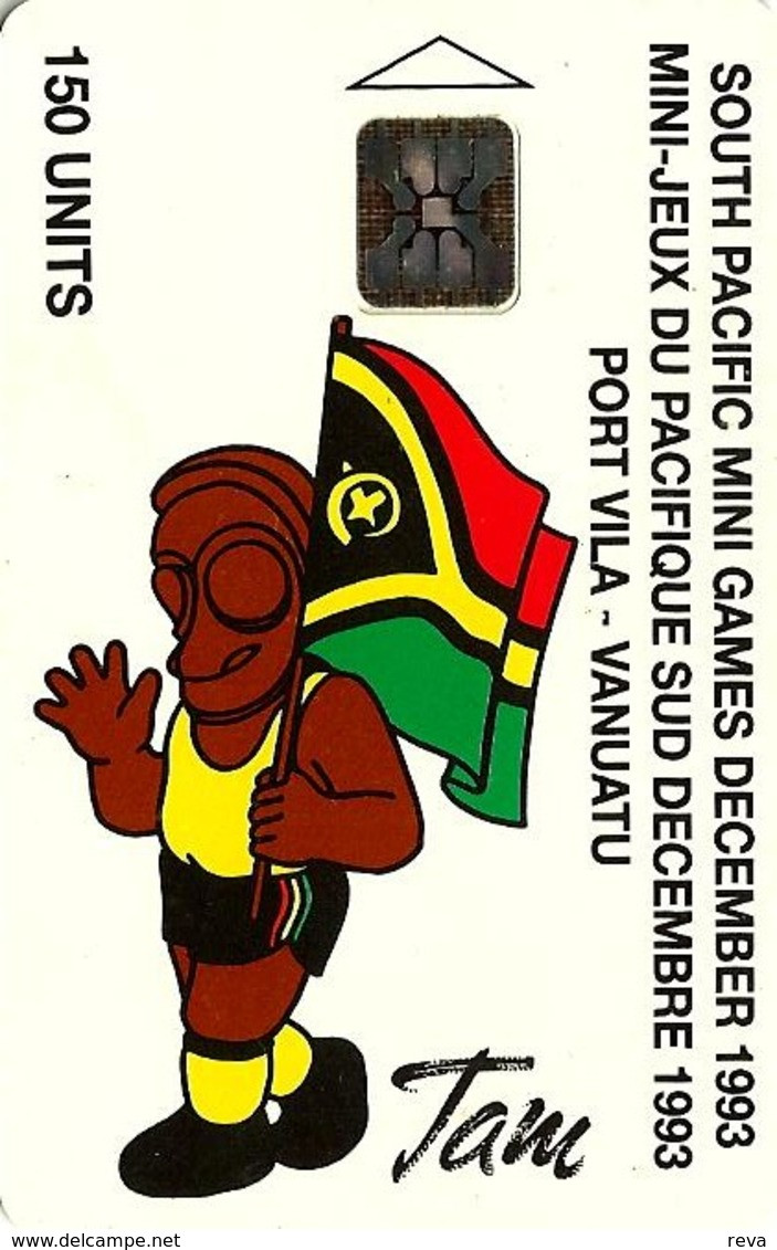 VANUATU  150 UNITS MAN & FLAG  SOUTH PACIFIC GAMES SPORT 12-1993 CHIP  2000 ONLY !! VAN1-13 READ DESCRIPTION !! - Vanuatu